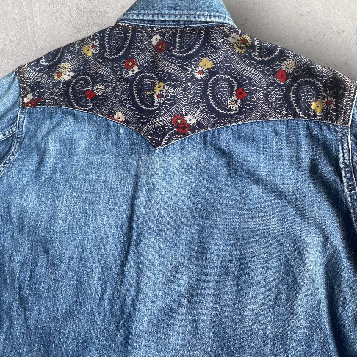 Hedi Slimane × Saint Laurent Paris SS15 Paisley Denim Western Shirt Size US M / EU 48-50 / 2 - 4 Thumbnail