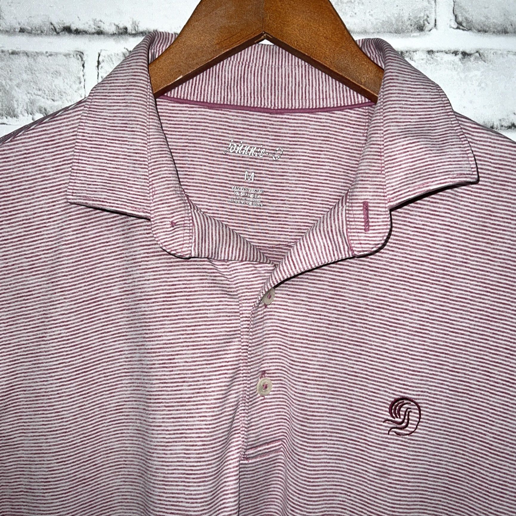 johnnie-O Johnnie-O Pink Striped Polo Shirt Mens M Size US M / EU 48-50 / 2 - 2 Thumbnail