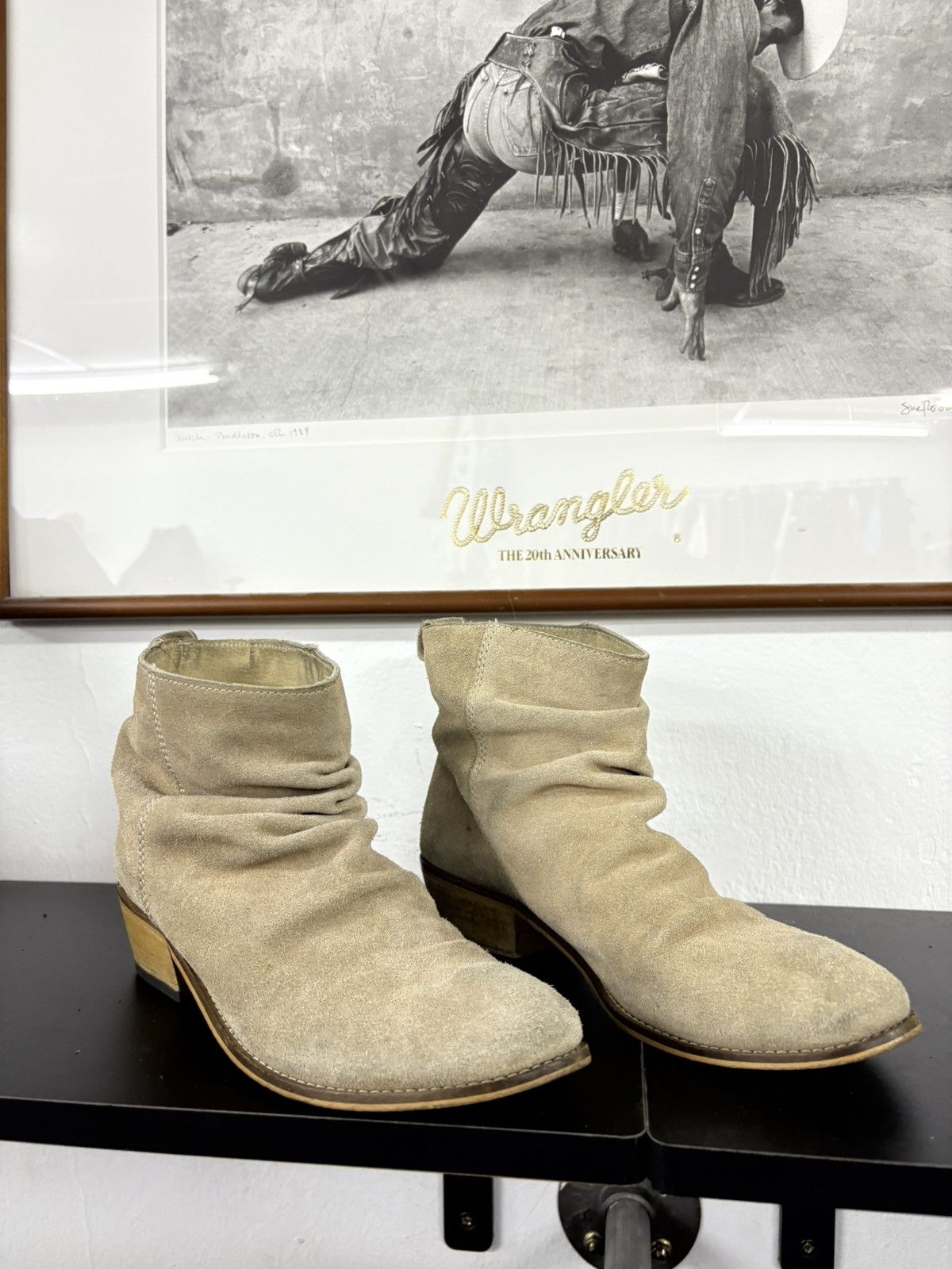 Hedi Slimane Leather Suede Morrison Sharpei Boots Slouch Size US 7.5 / EU 40-41 - 3 Thumbnail