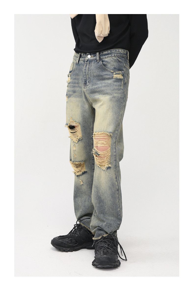 Japanese Brand × Jean Vintage distressed washed ripped straight jeans Size US 32 / EU 48 - 2 Thumbnail