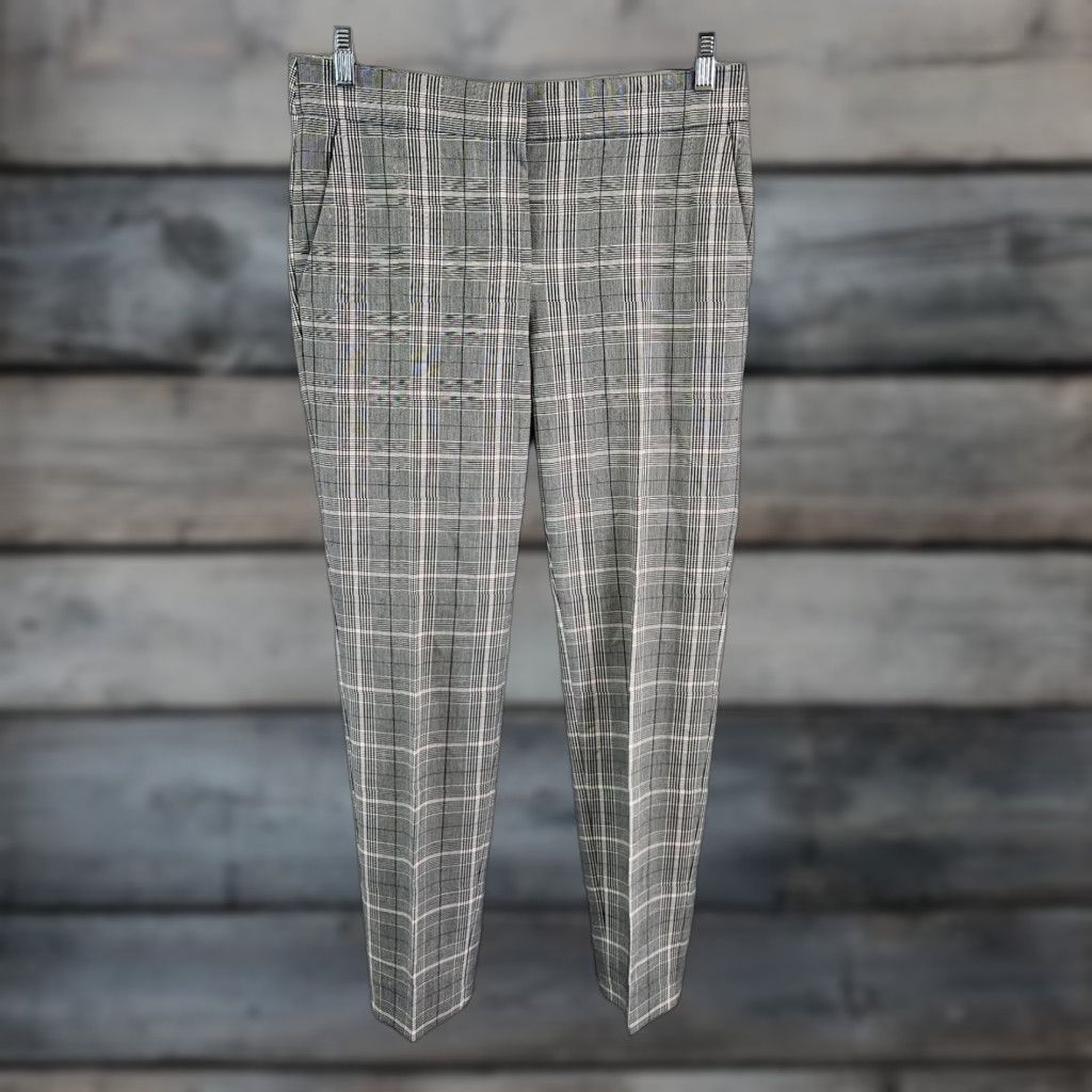 Loft VINTAGE? (No) Ann Taylor LOFT Womens Marisa Pants Sz 4 Black Plaid Mid Rise Size 27" / US 4 / IT 40 - 1 Thumbnail