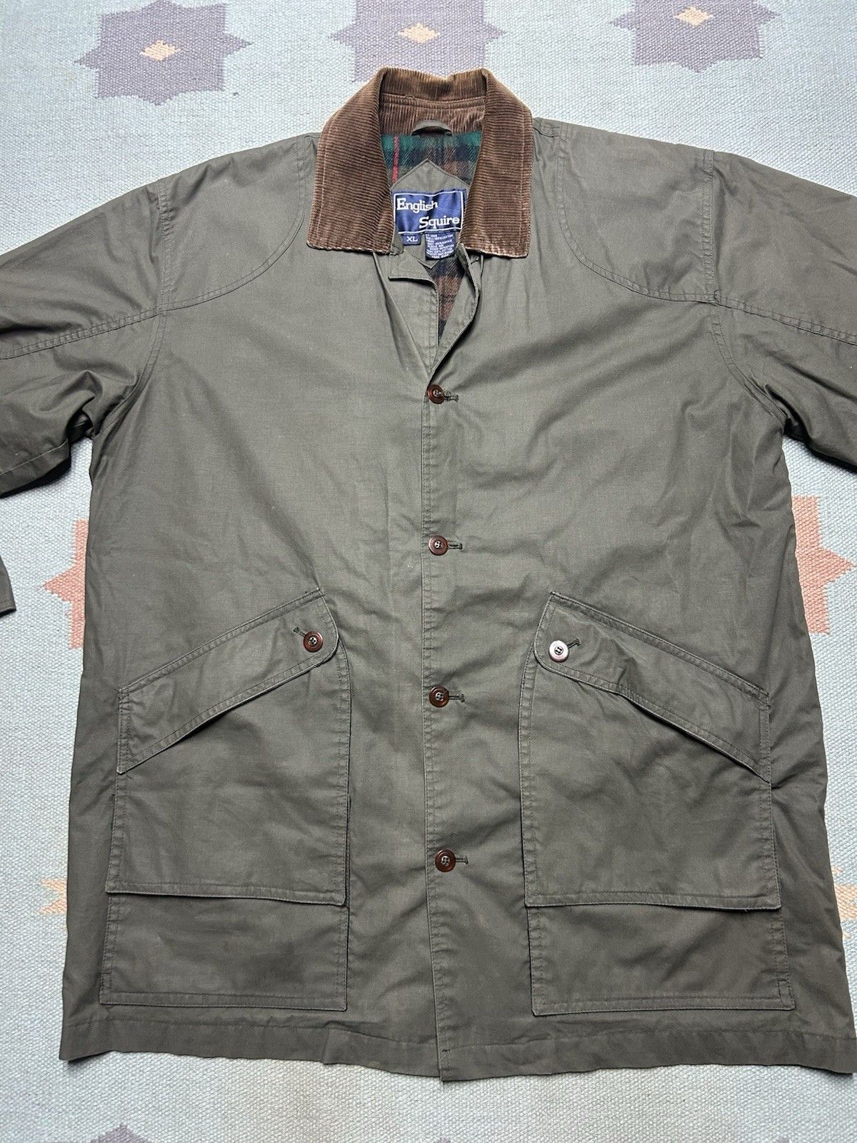 Vintage Vtg English Squire barn coat chore jacket lined cotton XL Size US XL / EU 56 / 4 - 2 Thumbnail