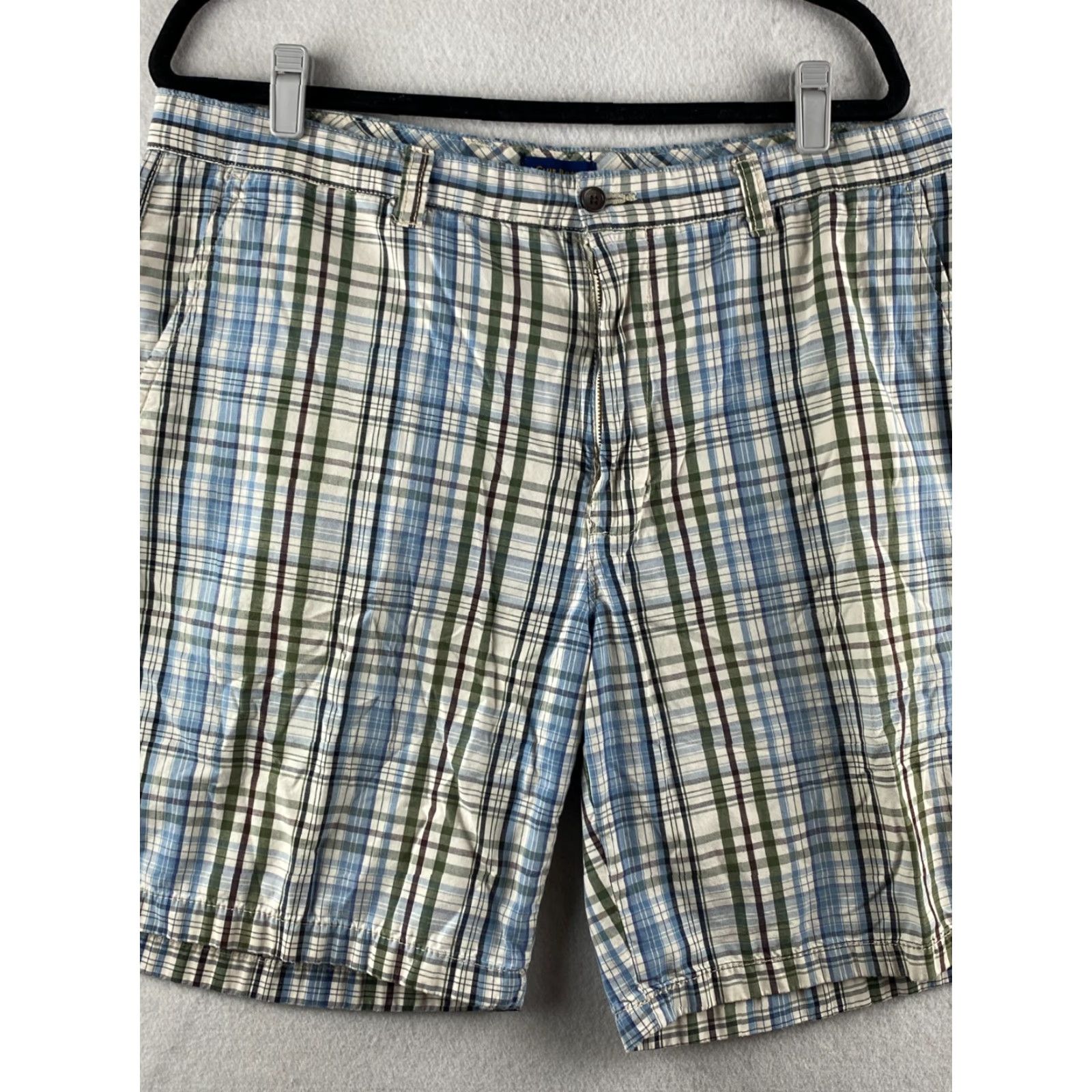 Club Room Club Room Shorts Mens 36 Multicolor Plaid Chino Flat Front Pockets Button Khaki Shorts Size US 36 / EU 52 - 2 Thumbnail