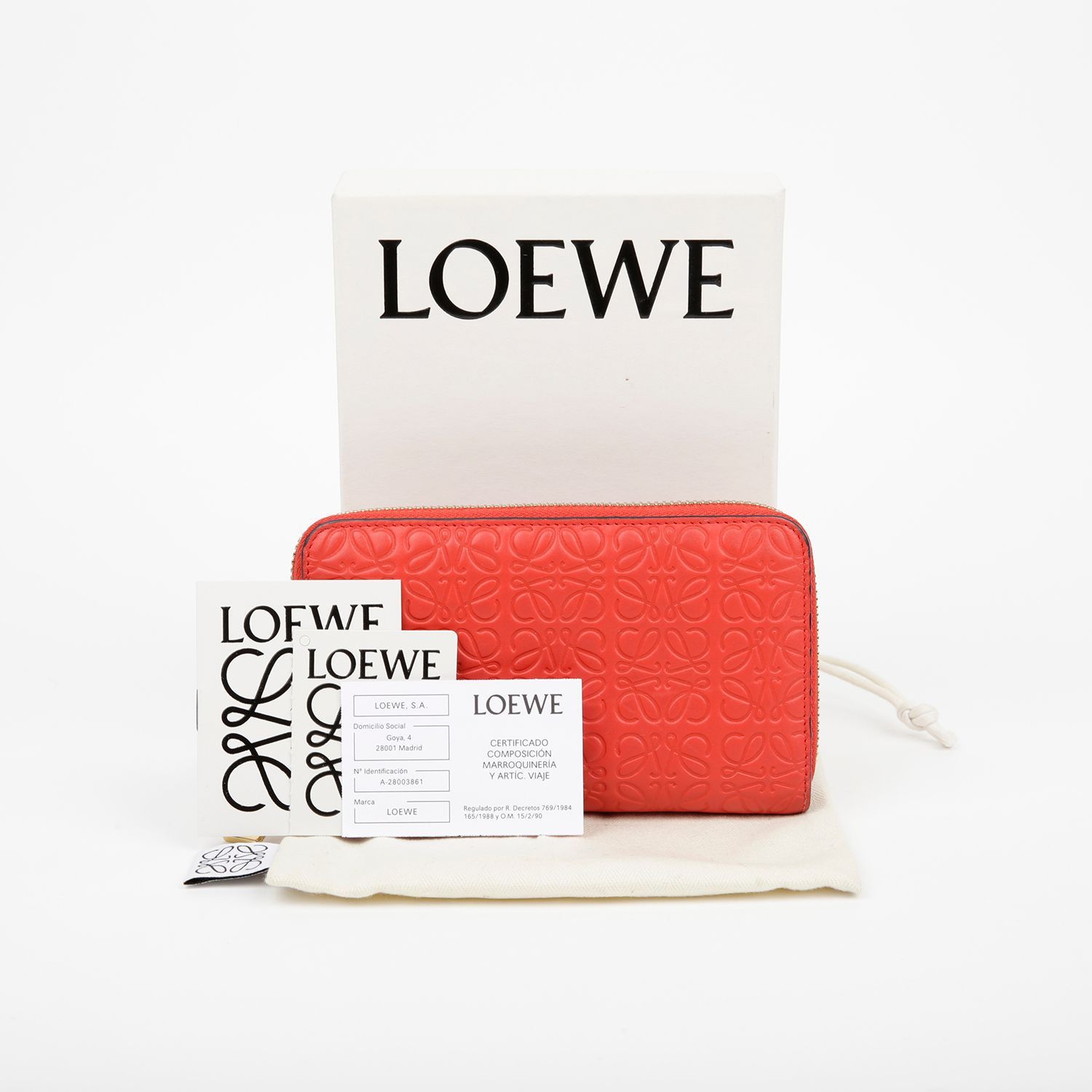 Anagram Zipper Round Wallet in Red, Women's
