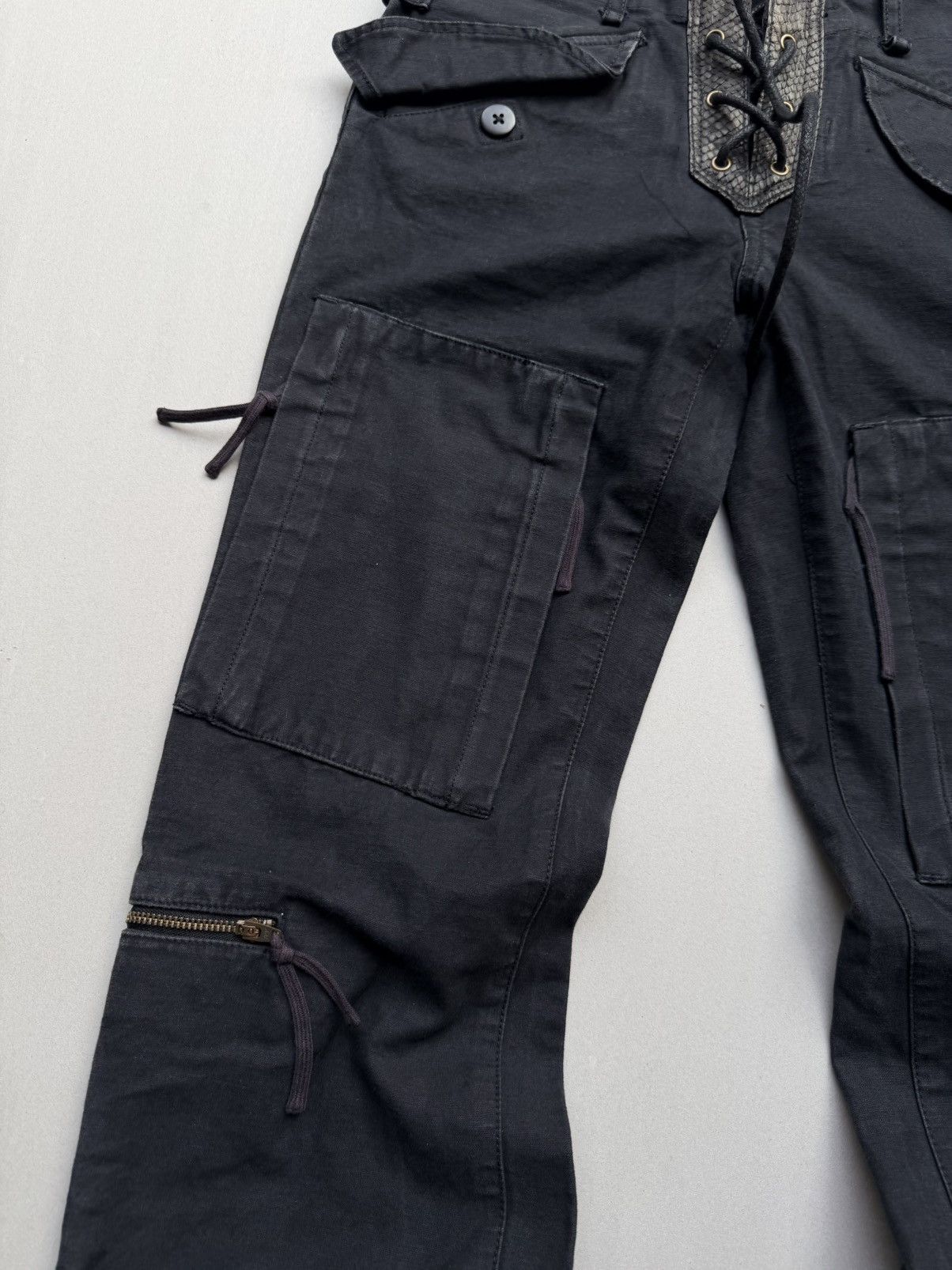 Japanese Brand Avirec lace-up flare cargo pants Size US 26 / EU 42 - 3 Thumbnail