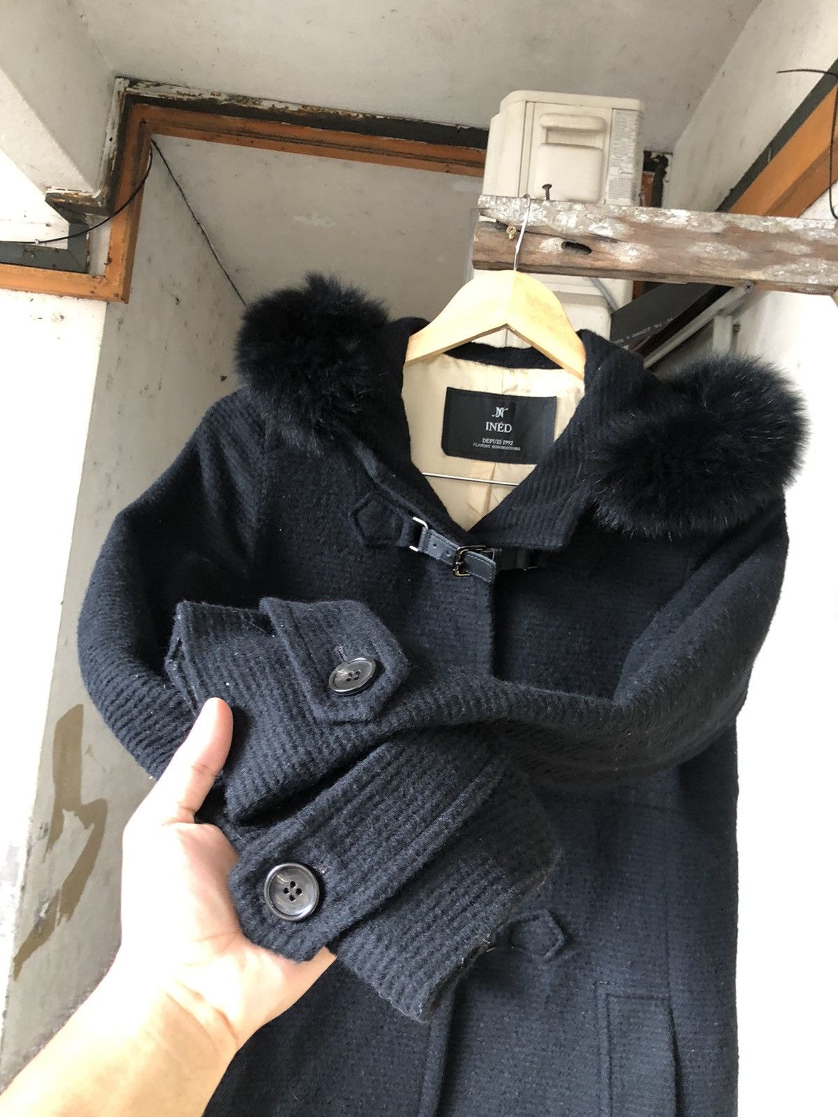 Yohji Yamamoto Ined by Yohji Yamamoto Wool Blend Winter Duffle Coat Hoodie Size M / US 6-8 / IT 42-44 - 9 Thumbnail