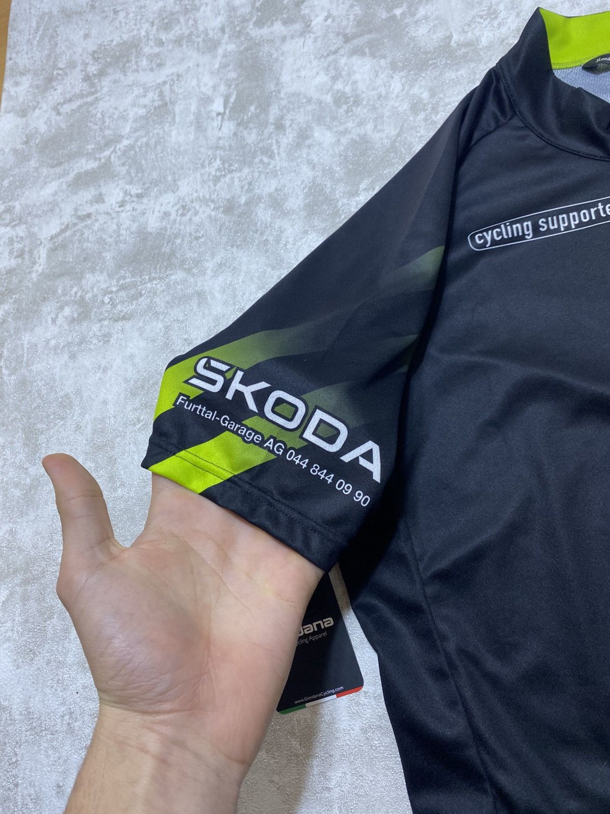 Other Giordana Cycling Jersey Short Sleeve Black Neon Yellow Size US XL / EU 56 / 4 - 5 Thumbnail