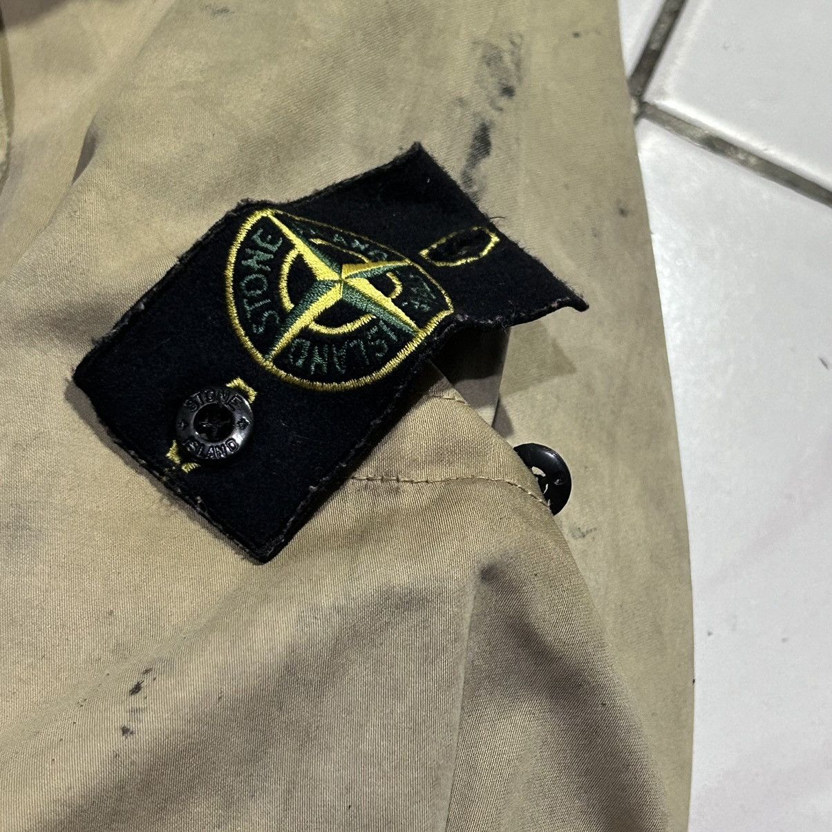 Massimo Osti × Stone Island × Vintage Destroyed worn Stone Island Raso Gommato vtg dutchrope liner Size US XXL / EU 58 / 5 - 7 Thumbnail