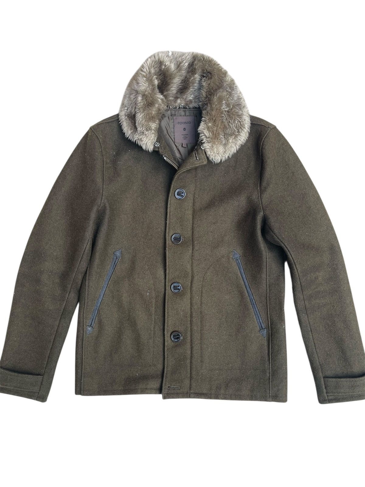 Japanese Brand Corisco Wool Utility Jacket — Fur Collar & Dual Zips Size US S / EU 44-46 / 1 - 1 Thumbnail
