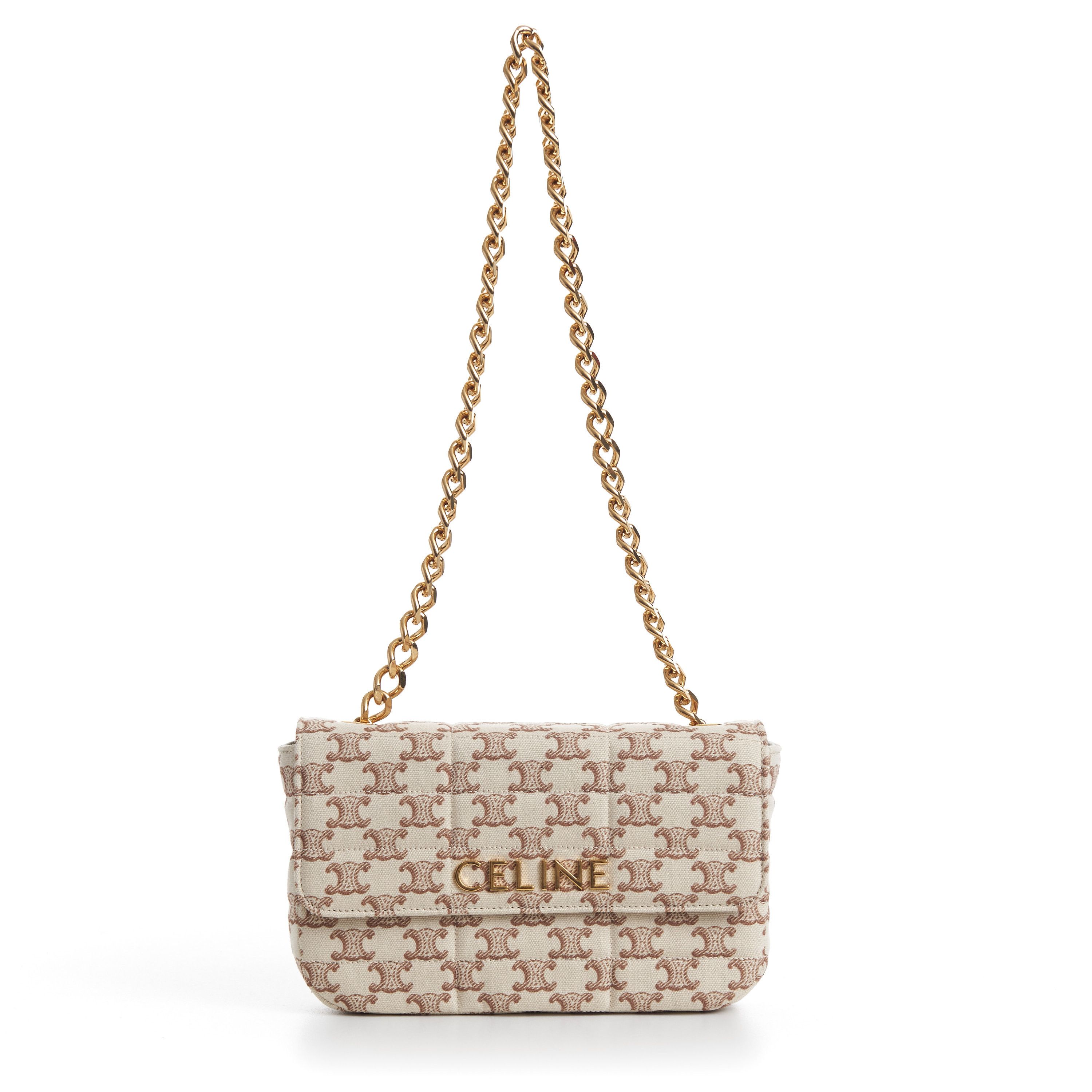 Celine Chain Shoulder Bag - Matelasse - Triomphe Canvas Print White Size ONE SIZE - 1 Thumbnail
