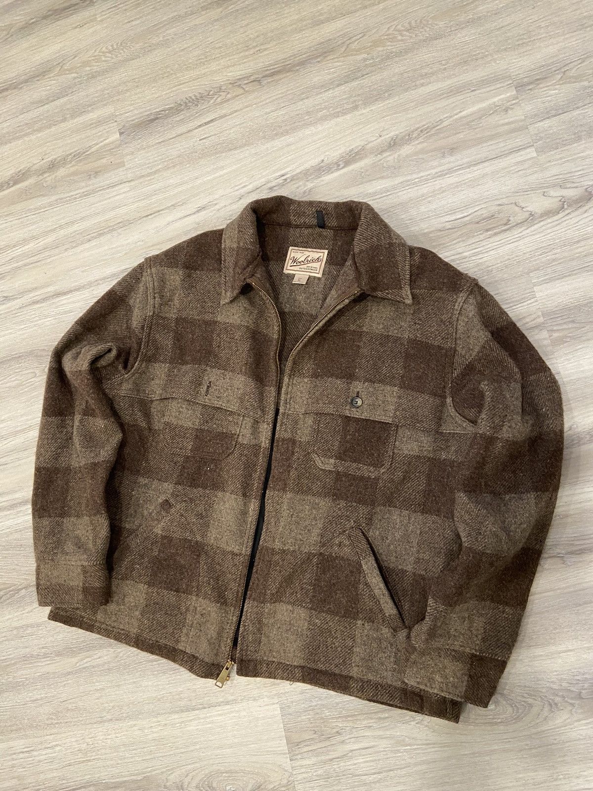image of 1990’S Vintage Woolrich Wool Overshirt/jacket in Brown, Men's (Size XL)