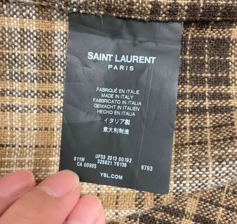 Saint Laurent Paris Saint Laurent Paris 13FW First Year Show Wool Plaid Shirt N Size US M / EU 48-50 / 2 - 5 Thumbnail