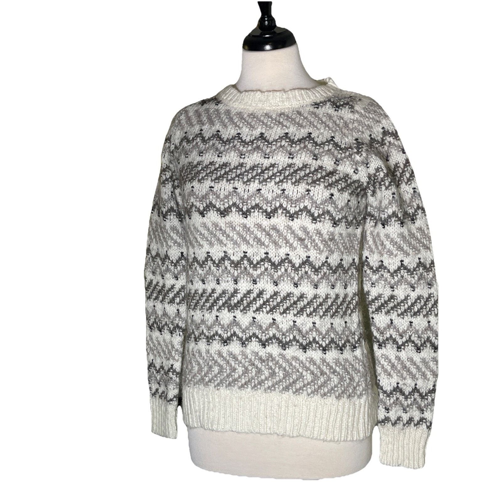 Loft LOFT Wool Alpaca Crew Pullover Women’s Med Cream Gray Size M / US 6-8 / IT 42-44 - 1 Thumbnail