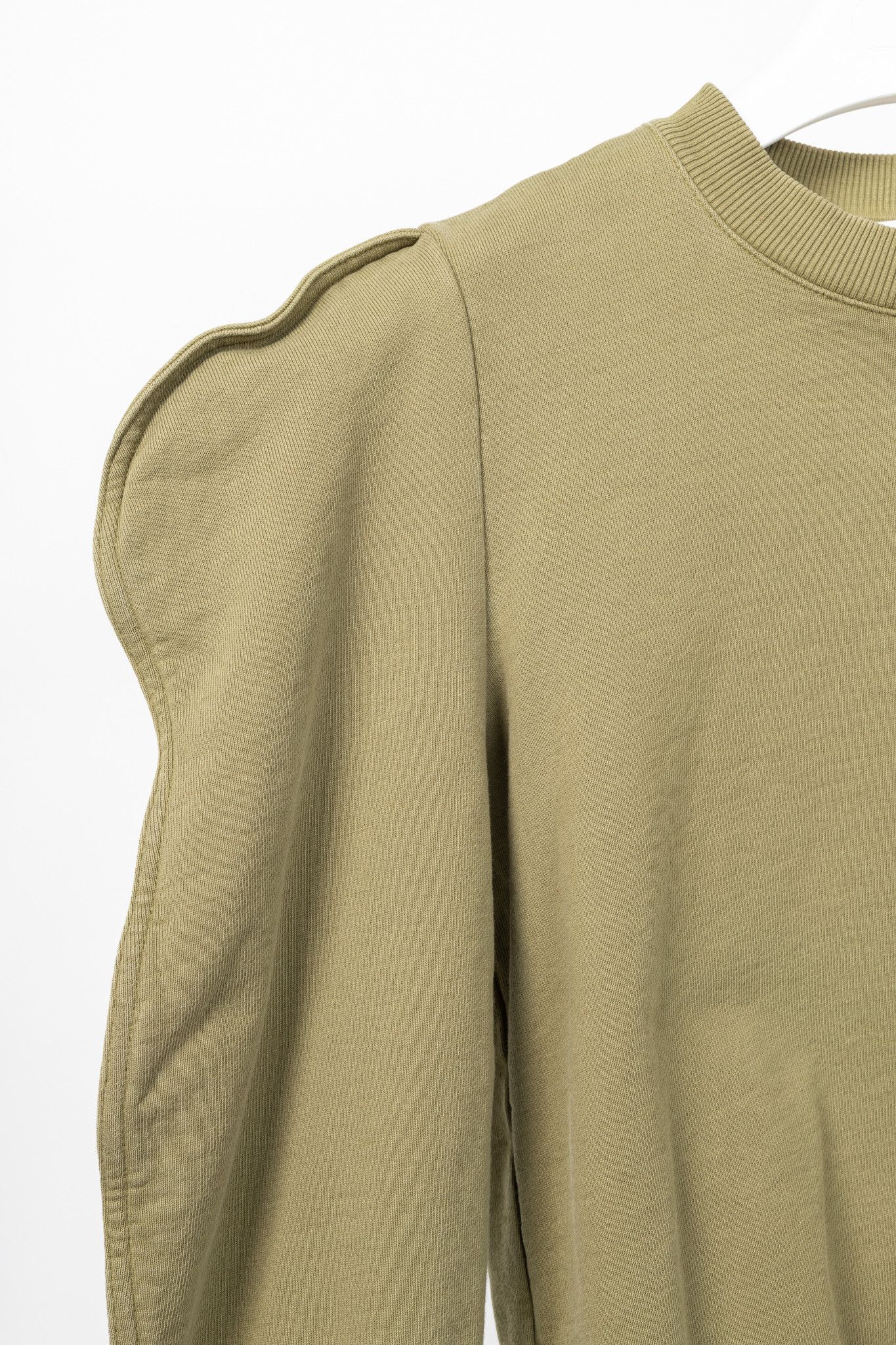 Tibi Tibi Moss Cotton French Terry Scallop Cropped Sweatshirt Size S / US 4 / IT 40 - 5 Thumbnail