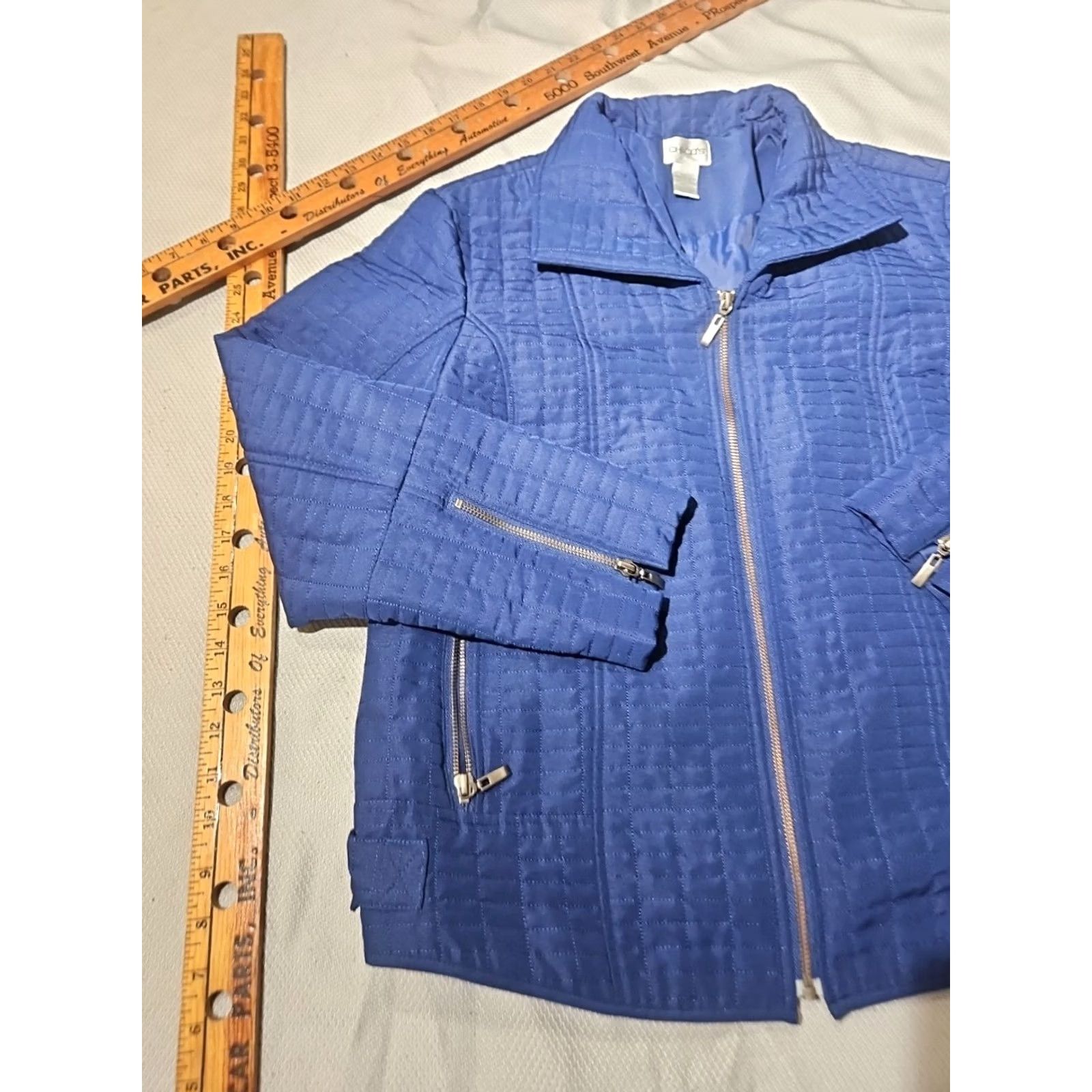 Vintage Chicos Jacket Womens Sz 2 Blue Quilted Full Zip Pocket Casual Outdoor Size XS / US 0-2 / IT 36-38 - 4 Thumbnail
