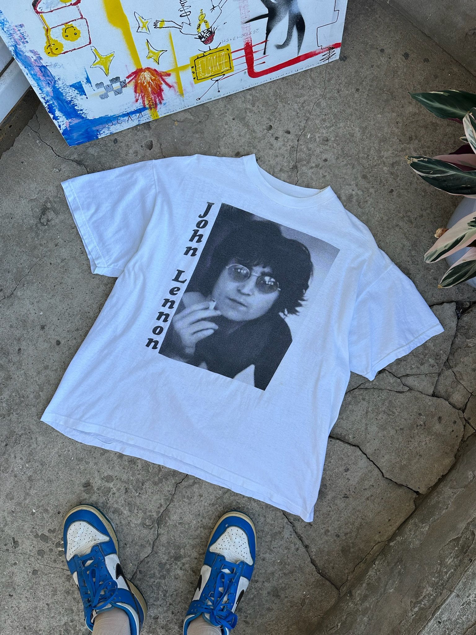 Band Tees Vintage 90s John Lennon tee big face tshirt Size US XL / EU 56 / 4 - 1 Thumbnail