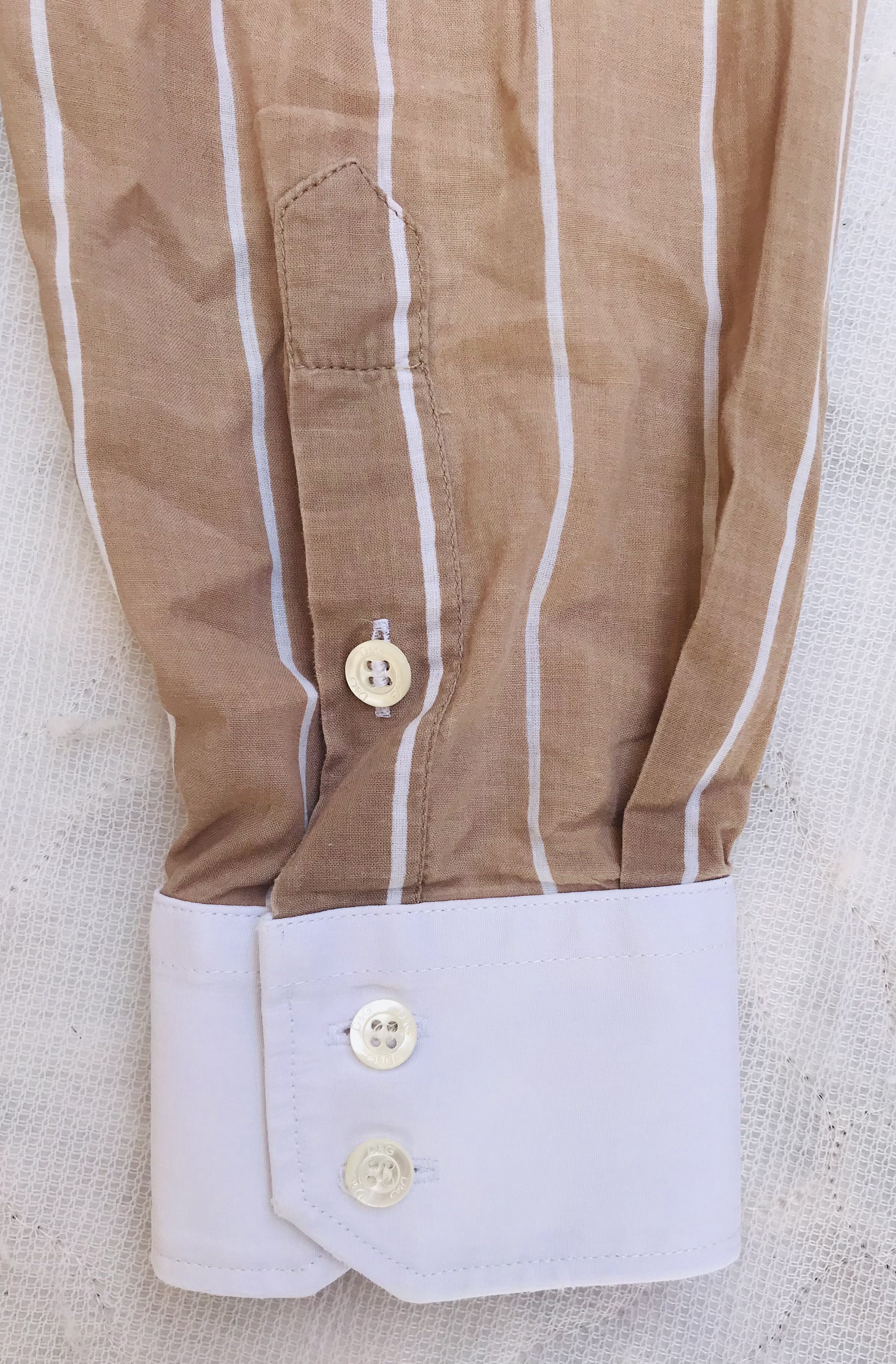 Dolce & Gabbana Dolce & Gabbana Shirt Mens Beige Stripes Long Sleeve Button Size US M / EU 48-50 / 2 - 5 Thumbnail