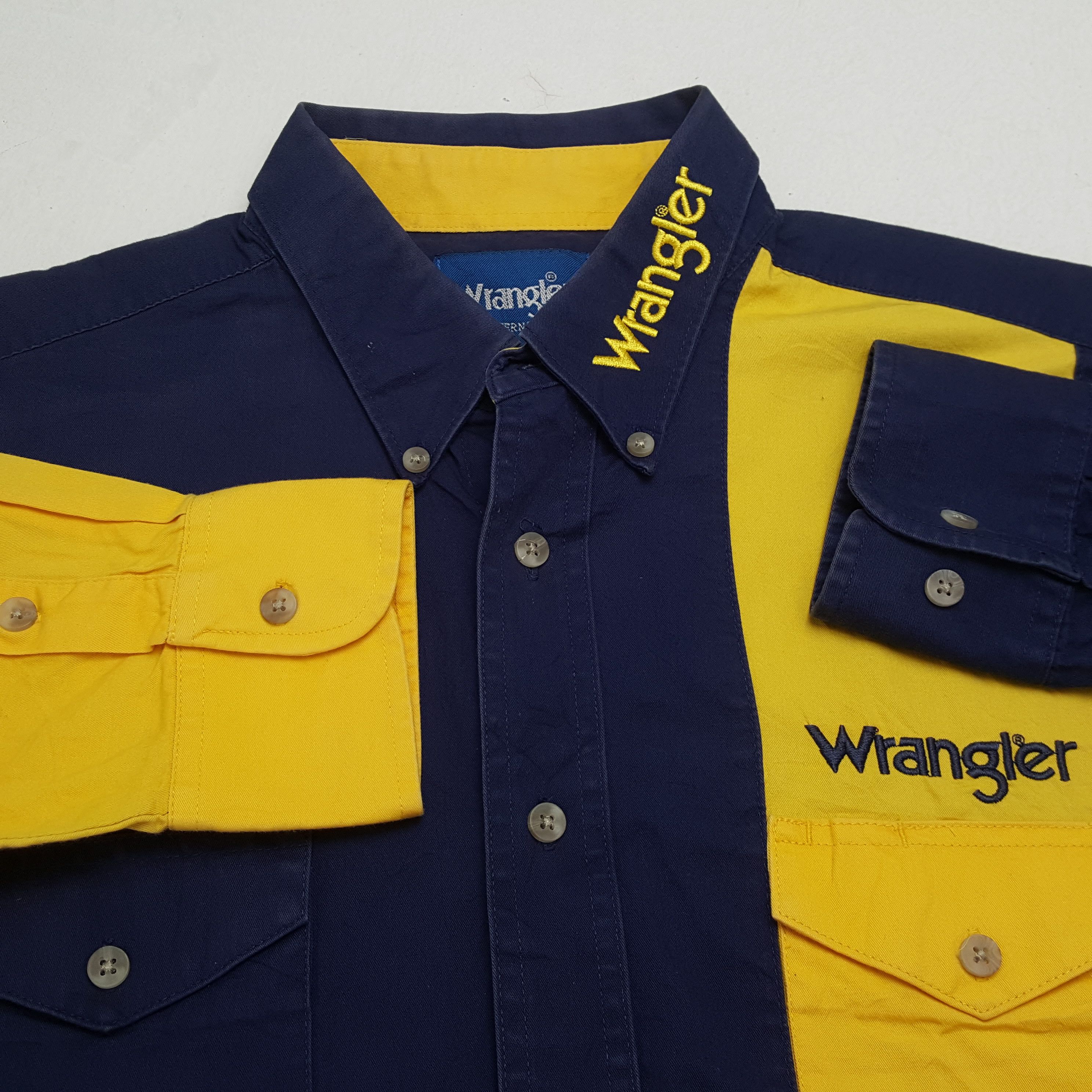 Vintage × Wrangler WRANGLER Fashion Rare Design American Classic Style Shirt Size US XXL / EU 58 / 5 - 8 Thumbnail