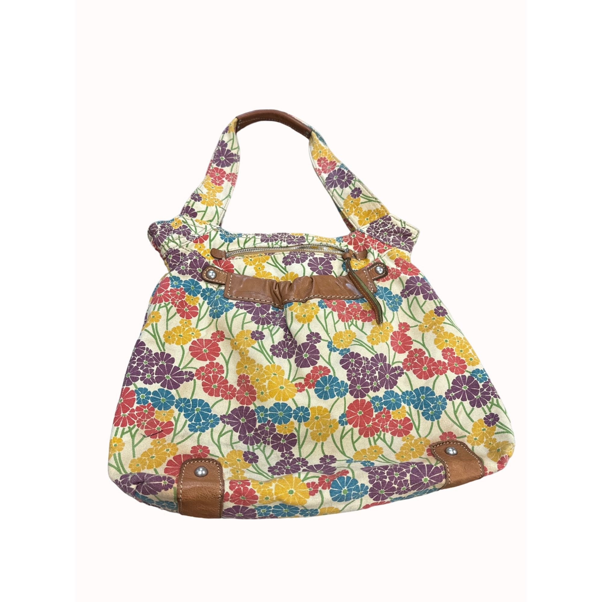 Fossil Fossil women’s vintage leather canvas floral hand shoulder b Size ONE SIZE - 1 Thumbnail