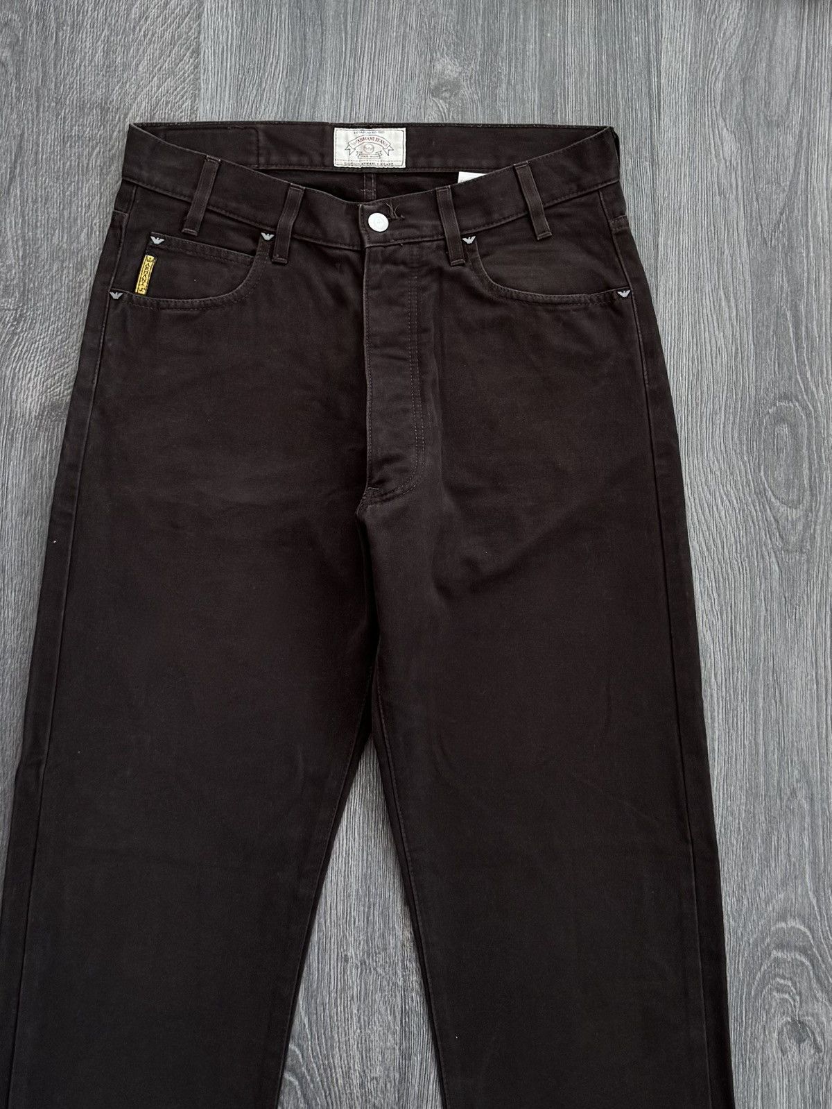Armani Vintage Armani Relaxed Fit Brown Jeans Size US 32 / EU 48 - 2 Thumbnail
