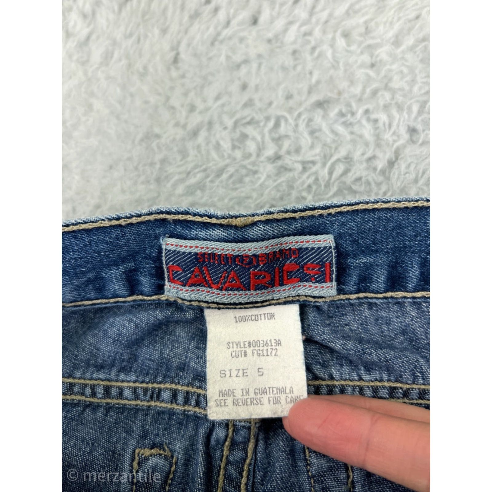 Denime Z. Cavaricci Jeans Womens 5 Blue Denim 100% Cotton Flared Low Rise 5-Pocket Design Vintage No N/A Size 27" / US 4 / IT 40 - 3 Thumbnail