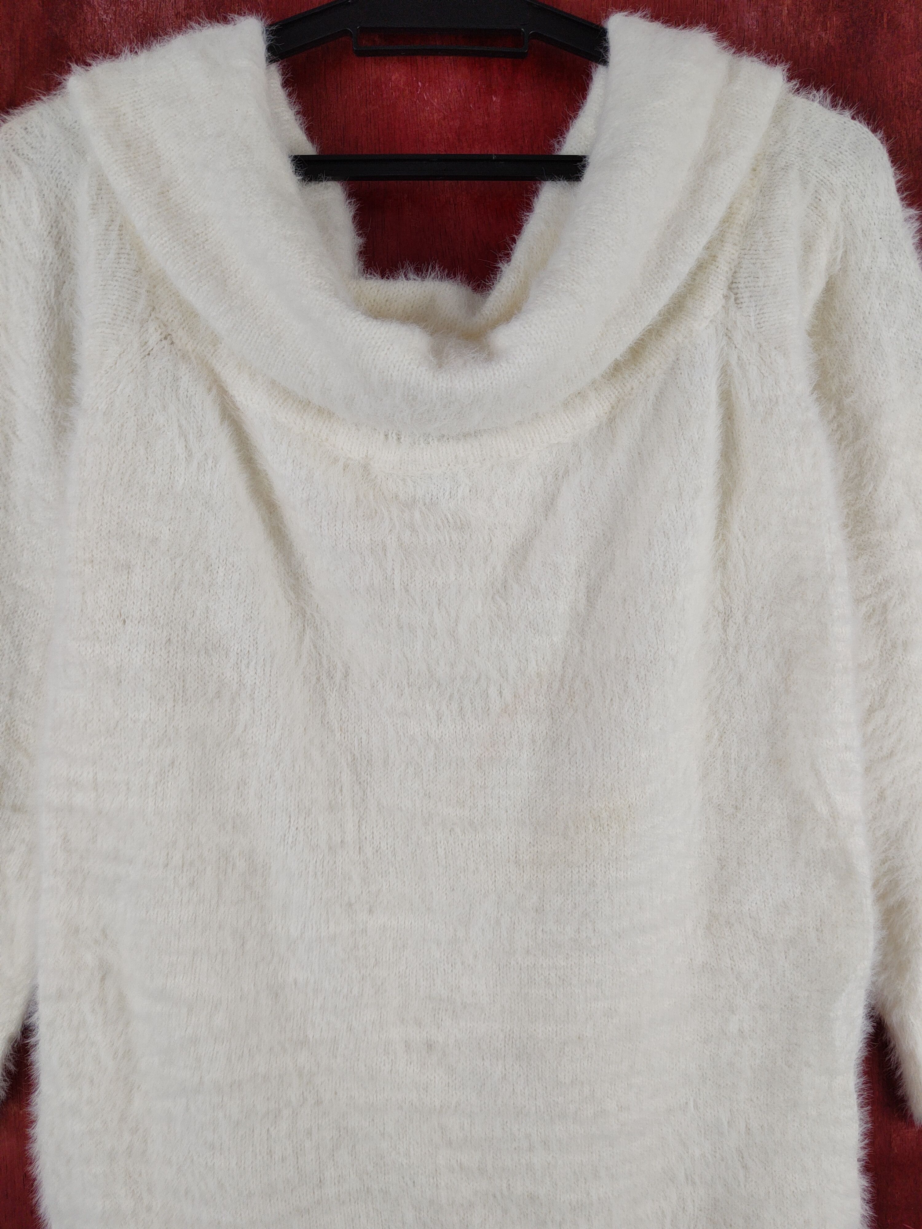 Homespun Knitwear Forever 21 Ivory Shag Shaggy Fur Mohair Knitwear #S2032 Size M / US 6-8 / IT 42-44 - 2 Thumbnail