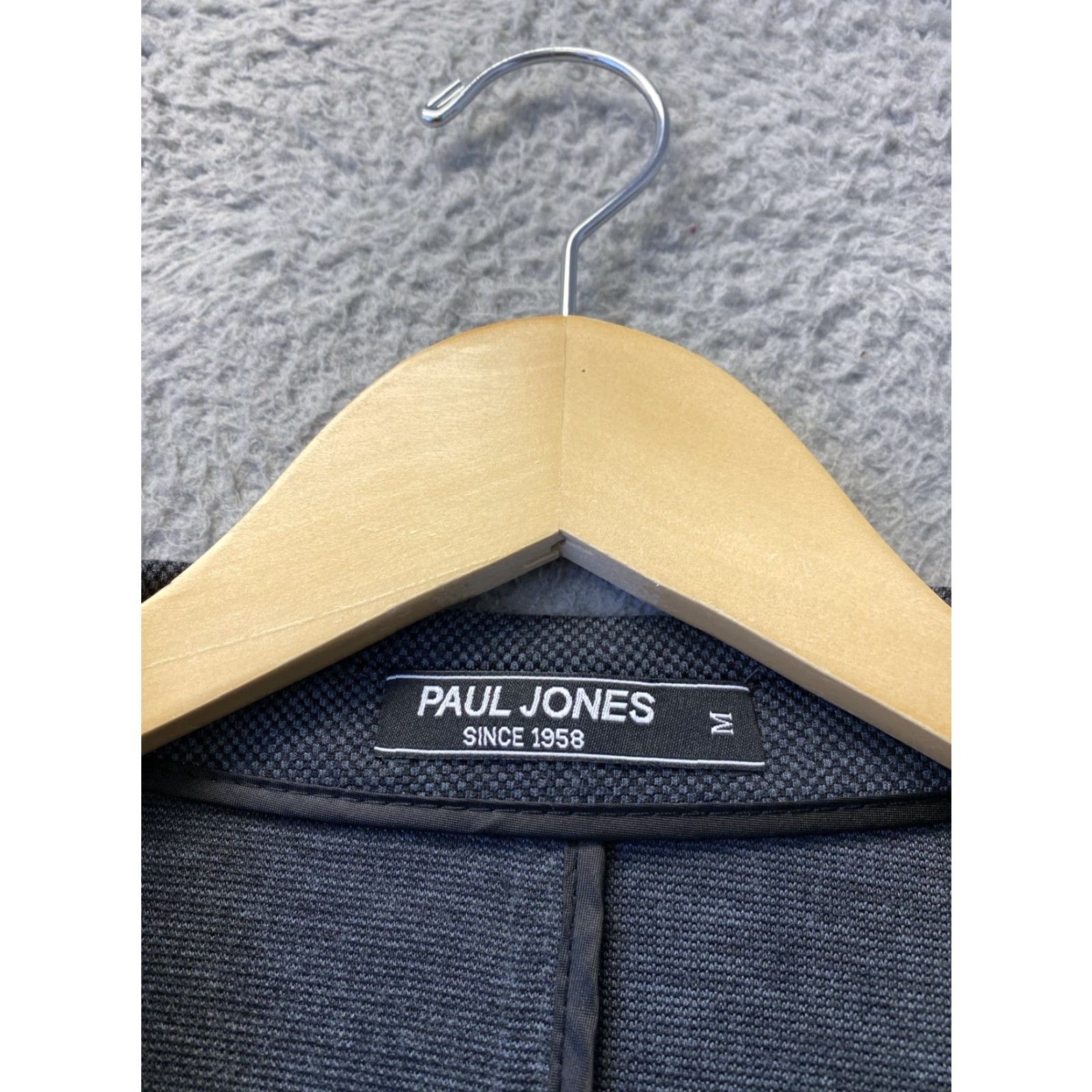 Vintage PJ PAUL JONES Blazer, Men, Size M, Gray, 2-Button Front, 4-Button Sleeve, Sweater Blazer, Solid, Regular Fit, Business Casual Wedding, Jacket Size US M / EU 48-50 / 2 - 2 Thumbnail