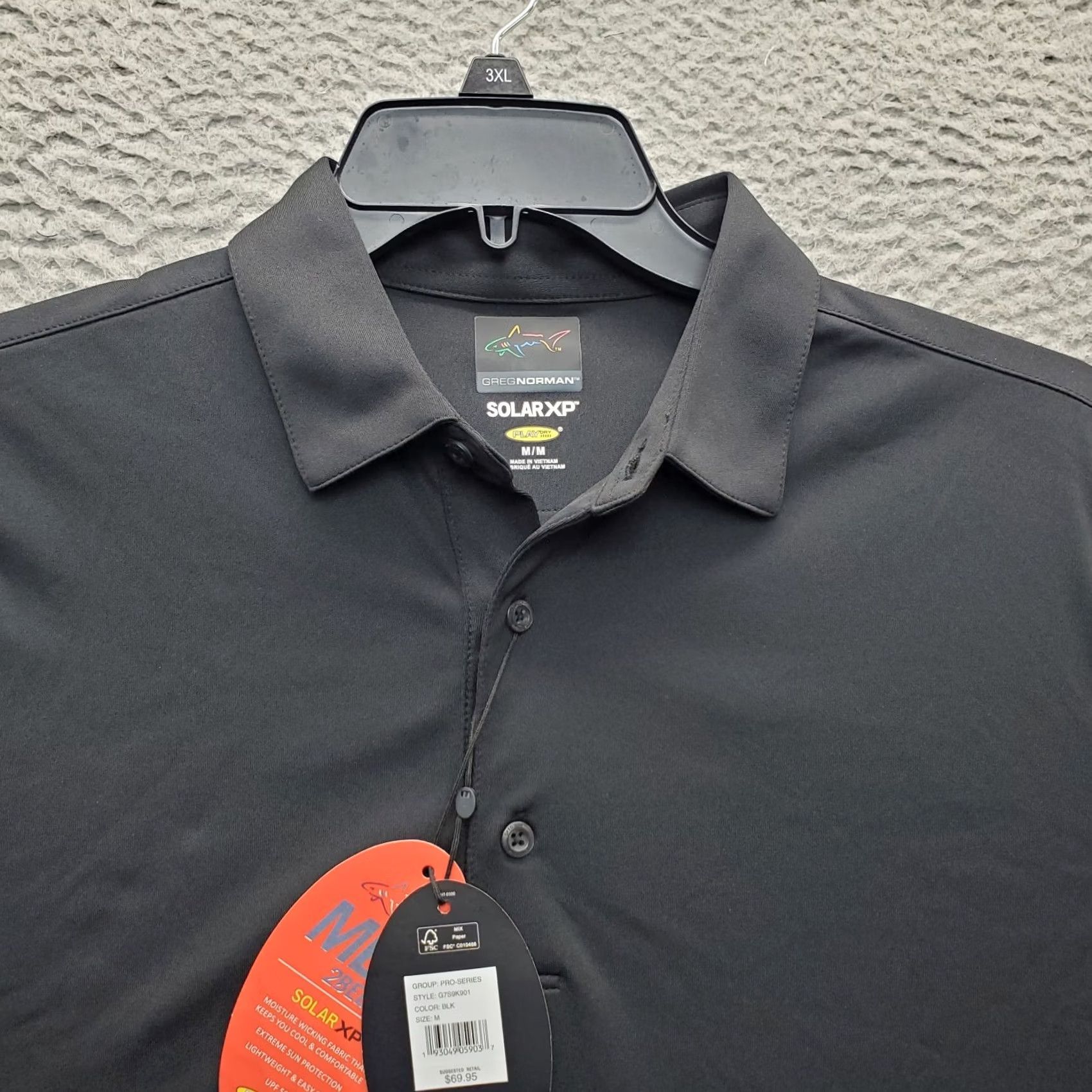 Vintage Greg Norman Polo Shirt Mens M Black Logo UPF 50+ Solar XP Golf Performance Sports Polo Size US M / EU 48-50 / 2 - 6 Thumbnail