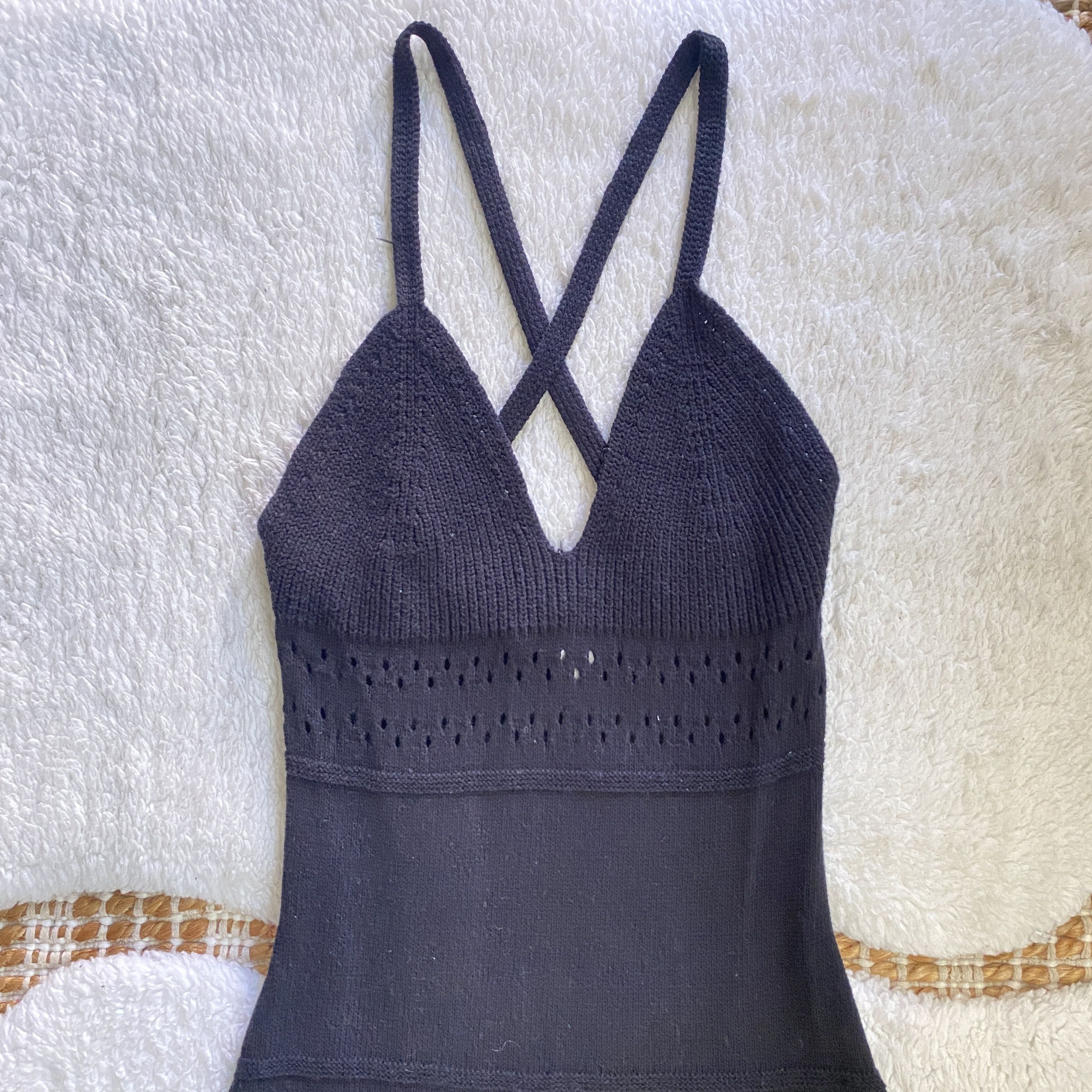 H&M H&M Divided Black Knitted Cotton Strappy Dress – Size Small Size S / US 4 / IT 40 - 9 Thumbnail