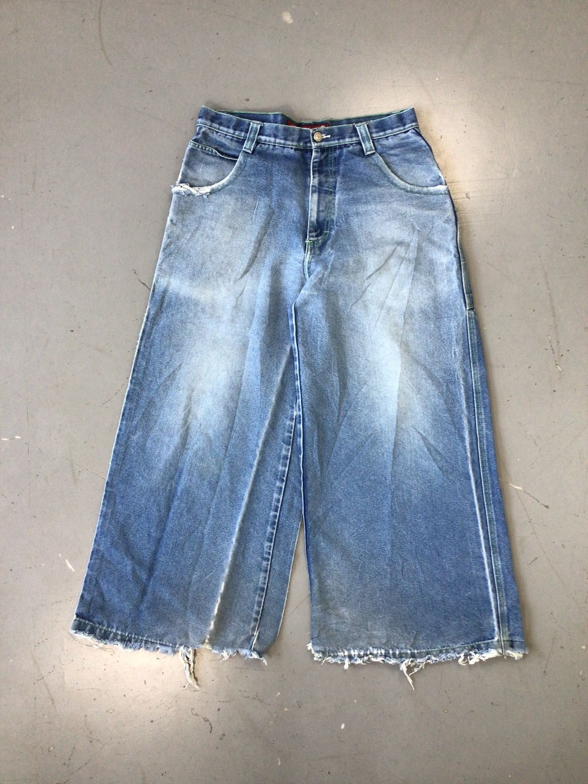 JNCO × Southpole × Vintage Vintage snakeyes SpellOut embroidered flared denim Size US 33 - 2 Thumbnail