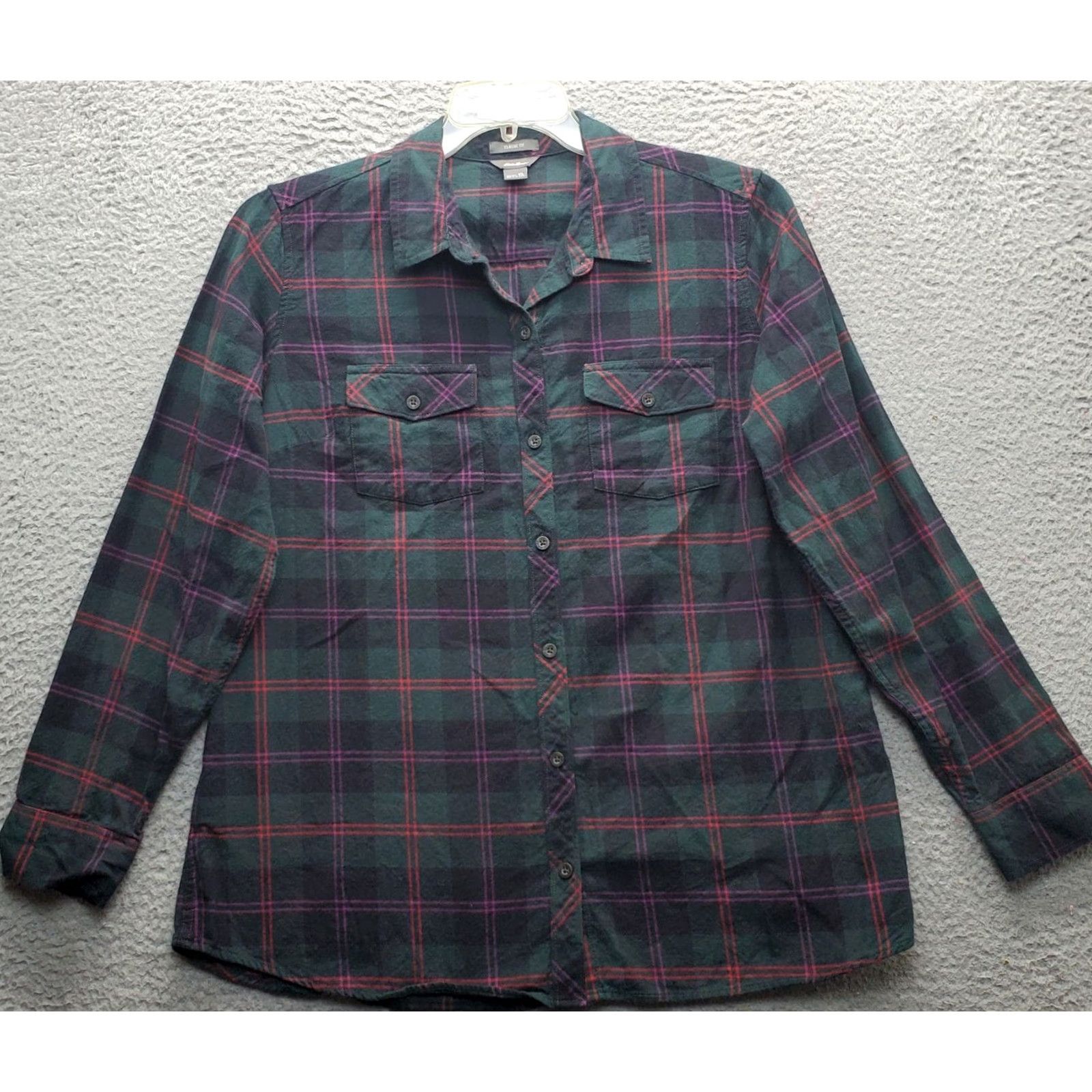 Eddie Bauer Eddie Bauer Button-Up Shirt Womens XL Multi Plaid Classic Fit Collared Outdoor Shirt Women XL Plaid Button-Up Size XL / US 12-14 / IT 48-50 - 2 Thumbnail