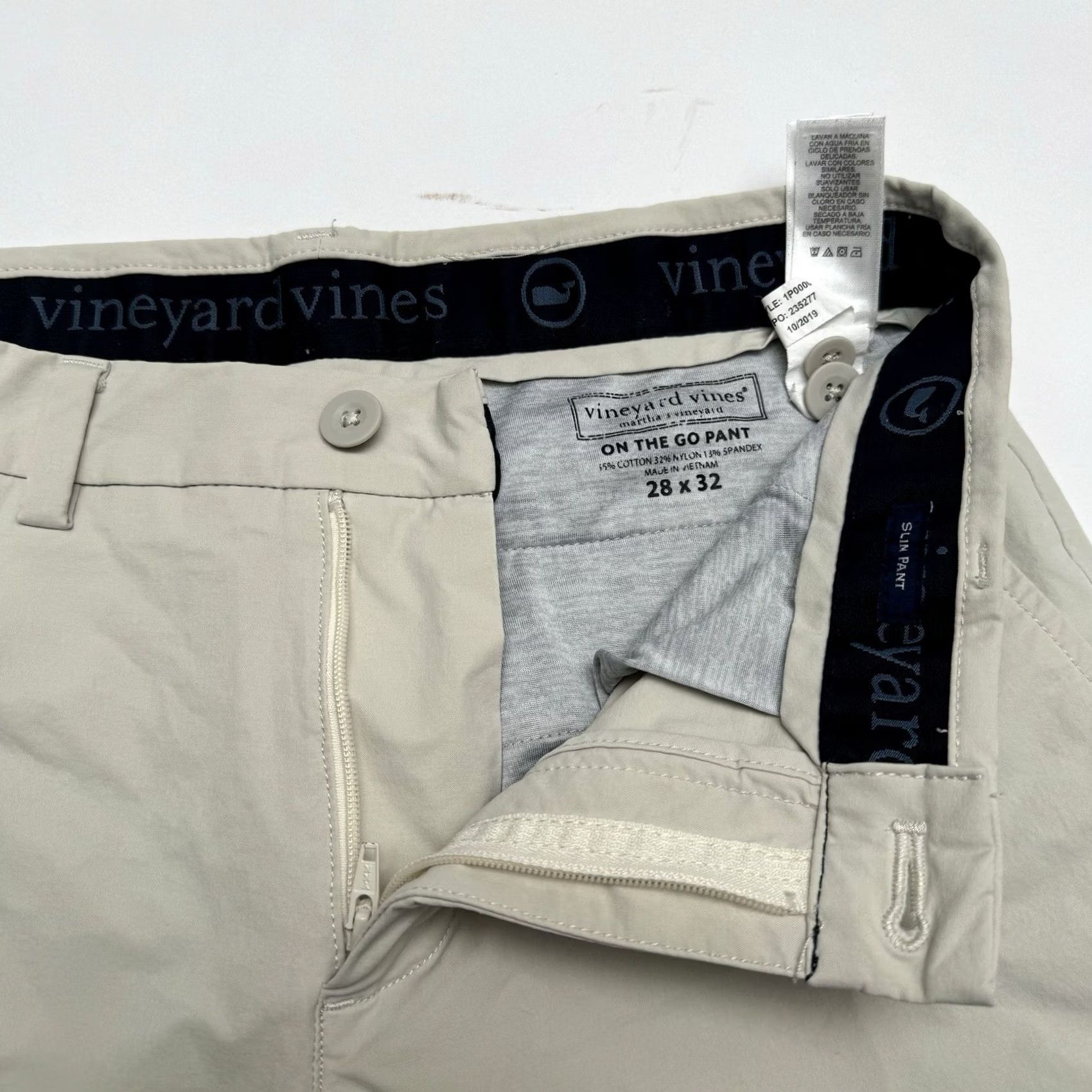Vineyard Vines Vineyard Vines Men's Pants Chino Stretch 28x32 White/Ivory On The Go 5-Pocket Mesure 32in Size US 28 / EU 44 - 3 Thumbnail