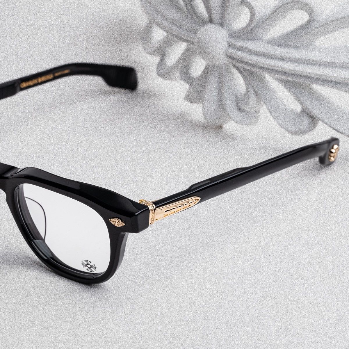 Chrome Hearts CHROME HEARTS CHIRP CHIRP-A BLACK - 18KGP GLASSES Size ONE SIZE - 3 Thumbnail