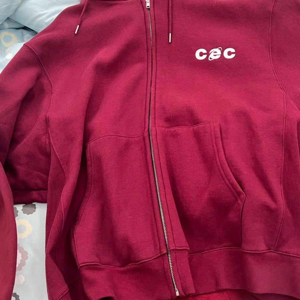 Nike CEC Oversized Unisex Burgundy Full-Zip Hoodie Size L / US 10 / IT 46 - 8 Thumbnail