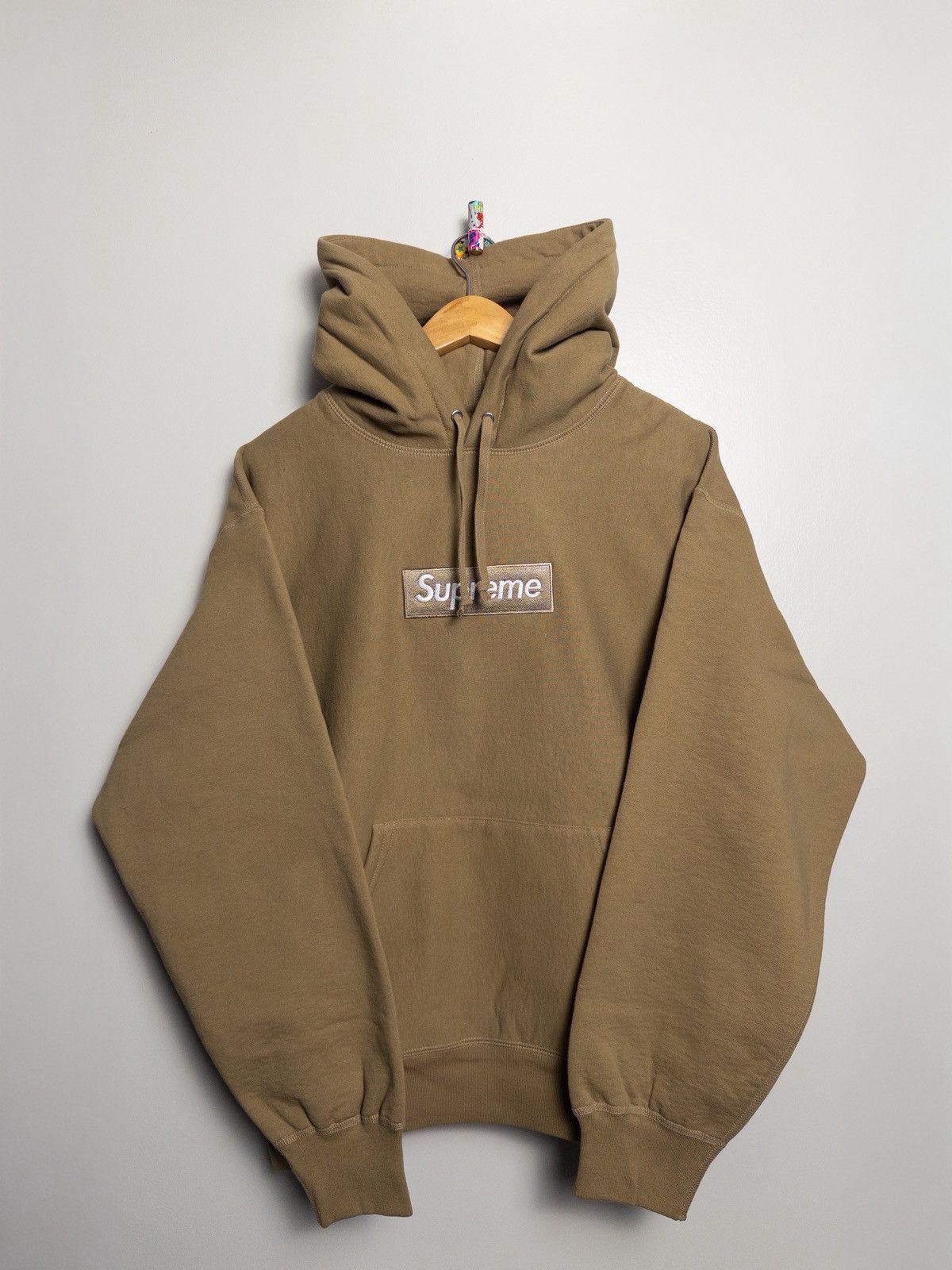 Supreme BOX LOGO HOODIE DARK SAND Size US M / EU 48-50 / 2 - 1 Thumbnail