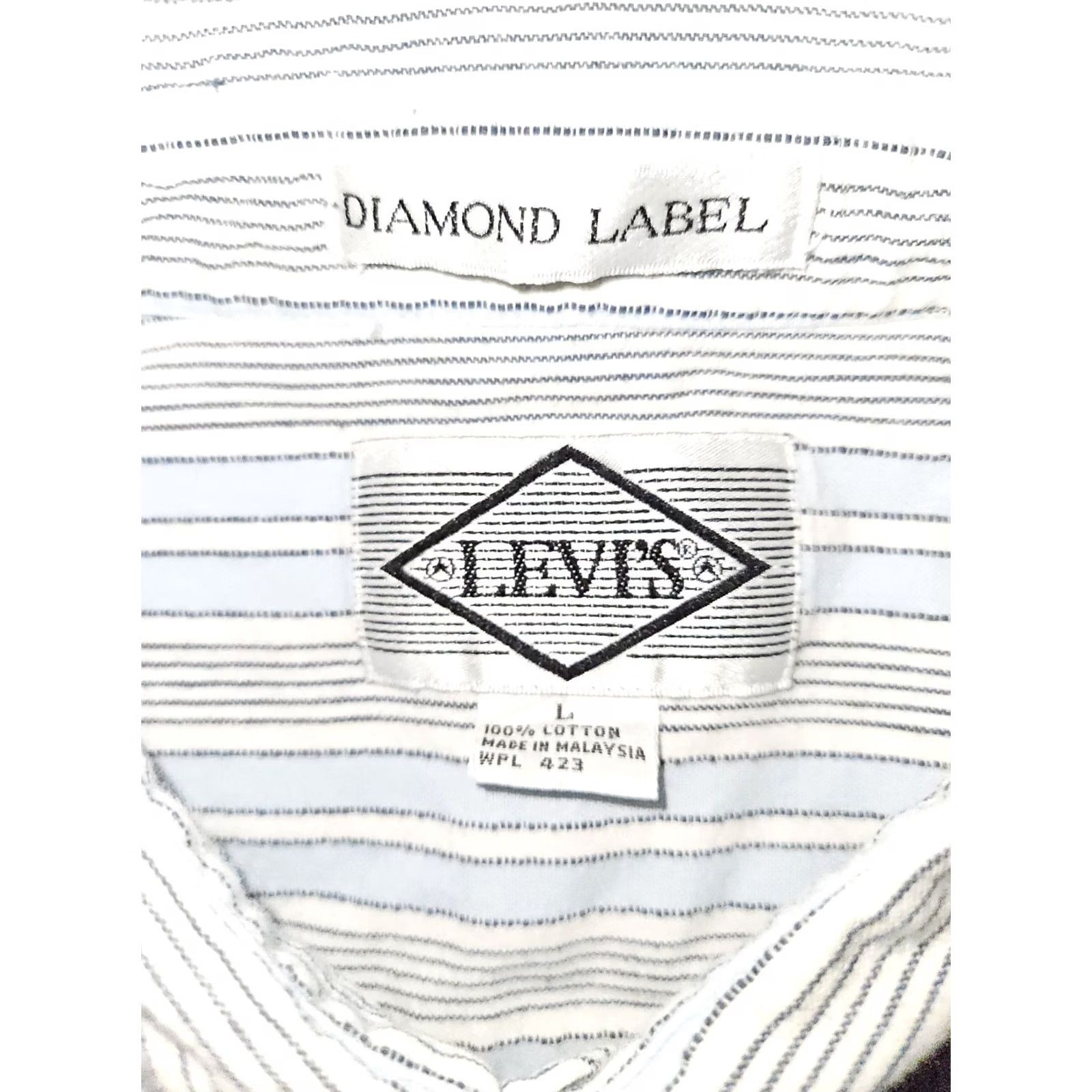Levi's VINTAGE Levi's Diamond Label Button Up Shirt Men Large Striped 90's Blue Cotton Short Sleeve Button-Up Mens Size US L / EU 52-54 / 3 - 2 Thumbnail
