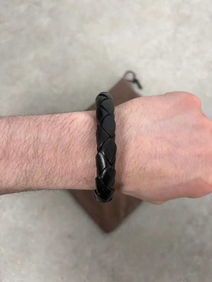 Bottega Veneta 2000s Bottega Veneta Black Woven Leather Bracelet Size ONE SIZE - 3 Thumbnail