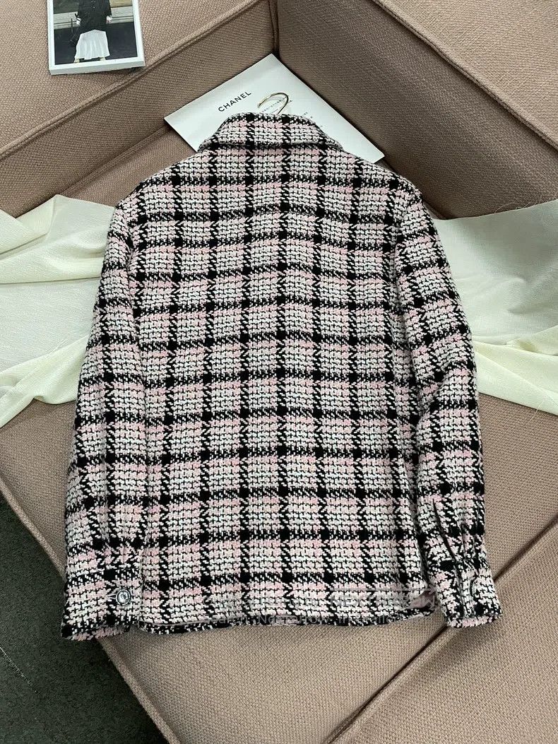 Chanel Chanel 21B pink, white and black plaid tweed knitted jacke Size XS / US 0-2 / IT 36-38 - 4 Thumbnail