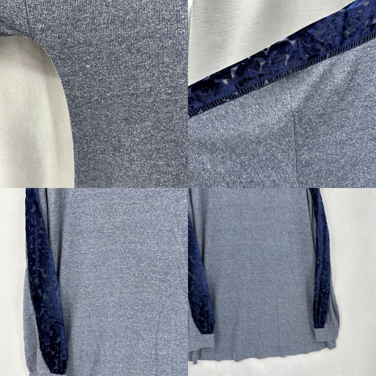 Soft Surroundings Soft Surroundings Plus 2XL Tunic Sweater Gray Ribbed Velvet Floral Long Sleeve Womens Boho Size XXL / US 16-18 / IT 52-54 - 8 Thumbnail