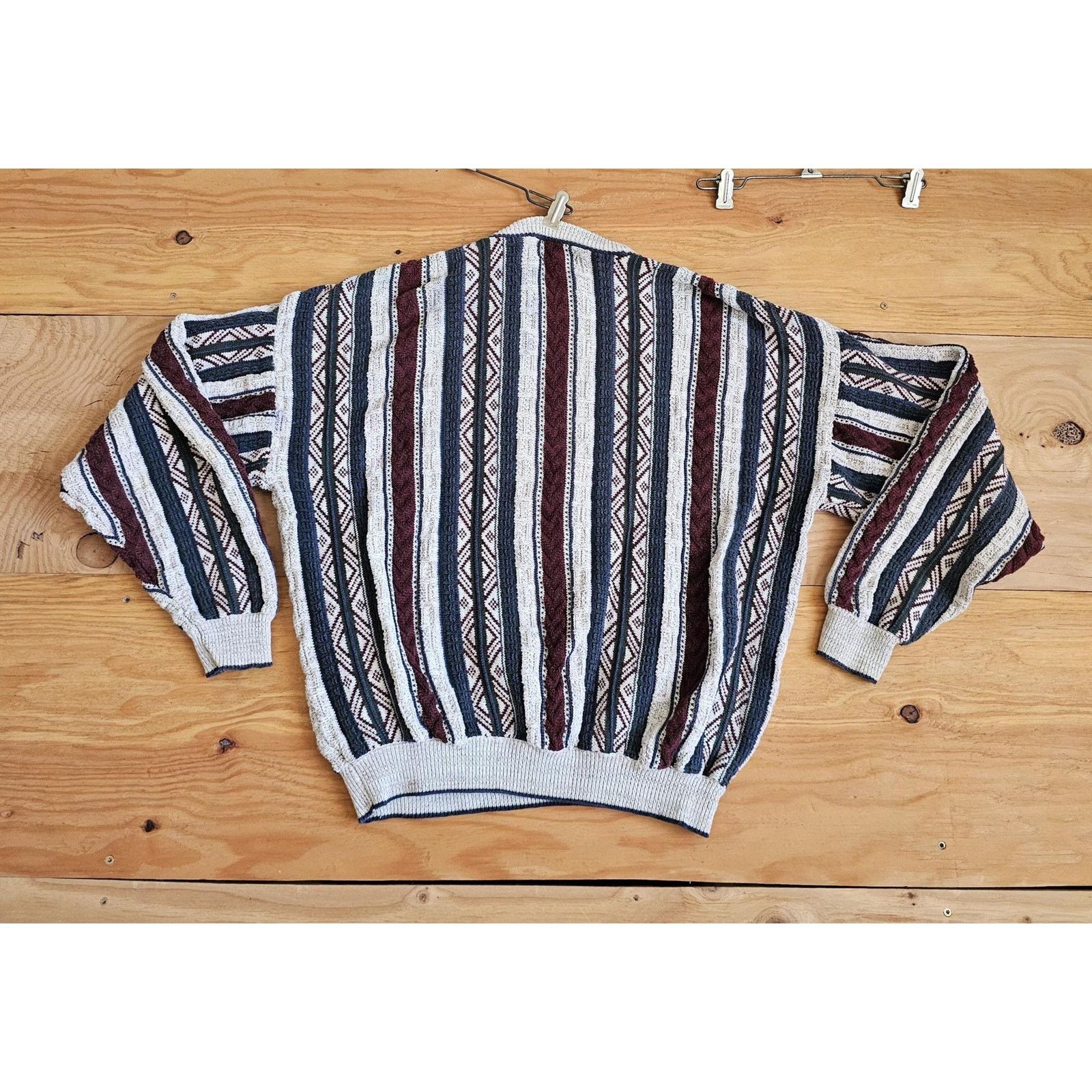 Jantzen Jantzen Mens Sweater Knit Textured Multi-Colored Sz L? 1990s Size US L / EU 52-54 / 3 - 2 Thumbnail
