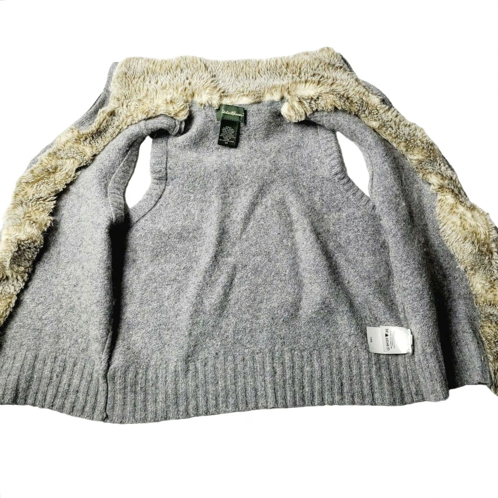 Eddie Bauer VINTAGE Eddie Bauer Women's Wool Alpaca Blend Faux Fur Full Zip Vest Gray Size M Size M / US 6-8 / IT 42-44 - 3 Thumbnail