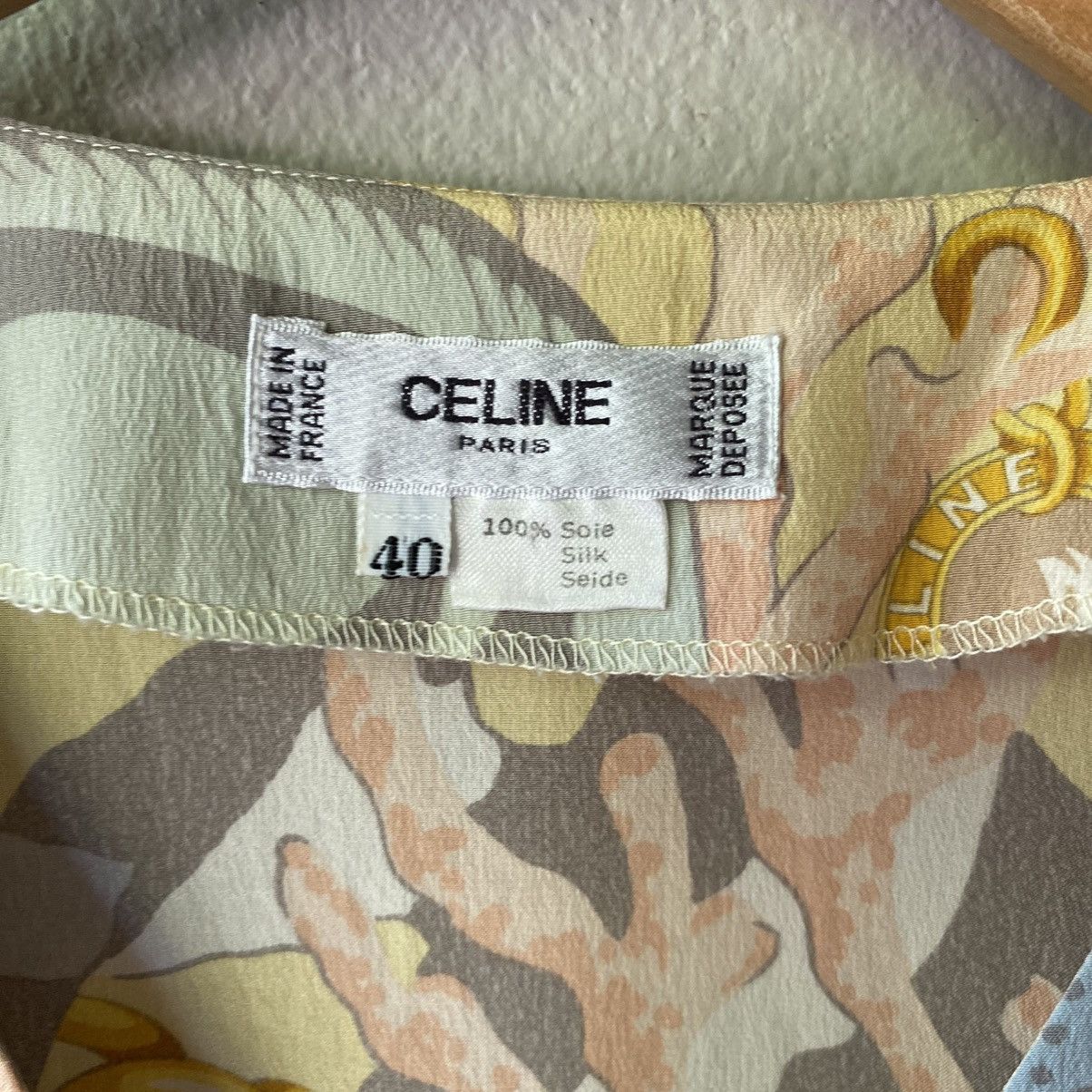 Celine CELINE Pastel Fish Print Short Sleeve Shirt Size S / US 4 / IT 40 - 12 Thumbnail