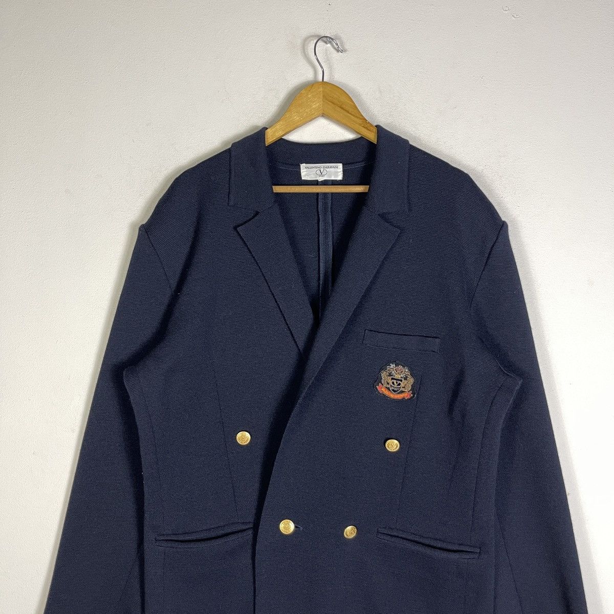 Valentino Valentino Garavani Sport Crest Emblem 100% Wool Knit Jacket Size US M / EU 48-50 / 2 - 4 Thumbnail
