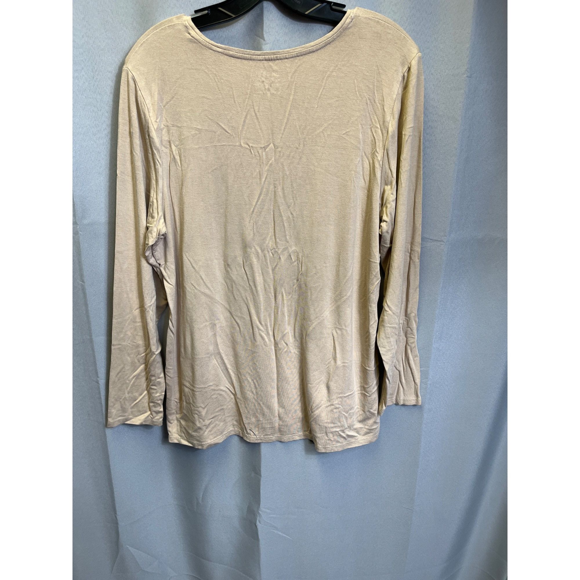 Chicos Chicos SKU 7690 Womens Beige Long Sleeve T Shirt Size XL Size XL / US 12-14 / IT 48-50 - 2 Thumbnail