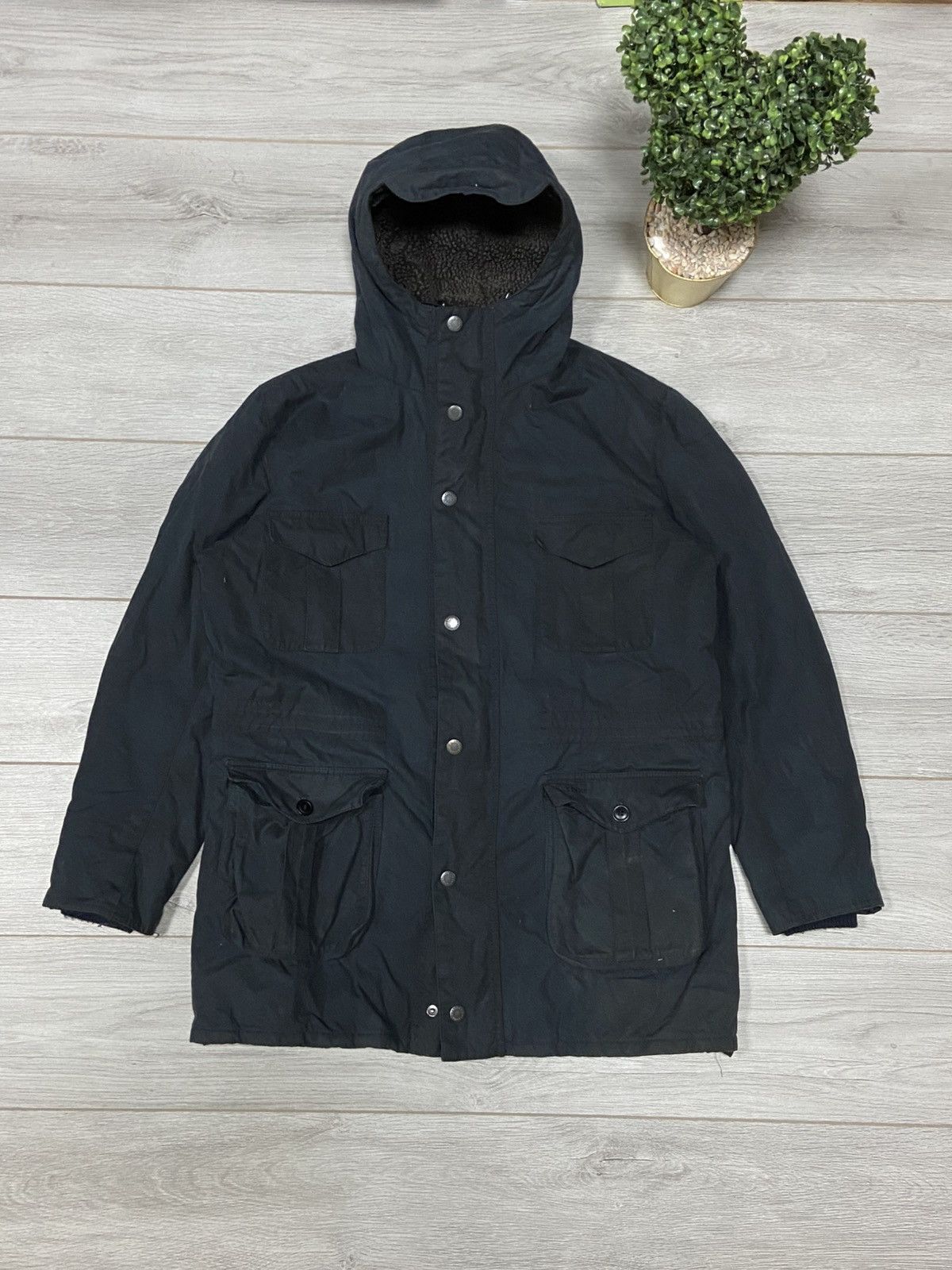 Barbour Barbour Oakum Wax Jacket Navy Waxed Cotton England Style Size US XL / EU 56 / 4 - 1 Thumbnail
