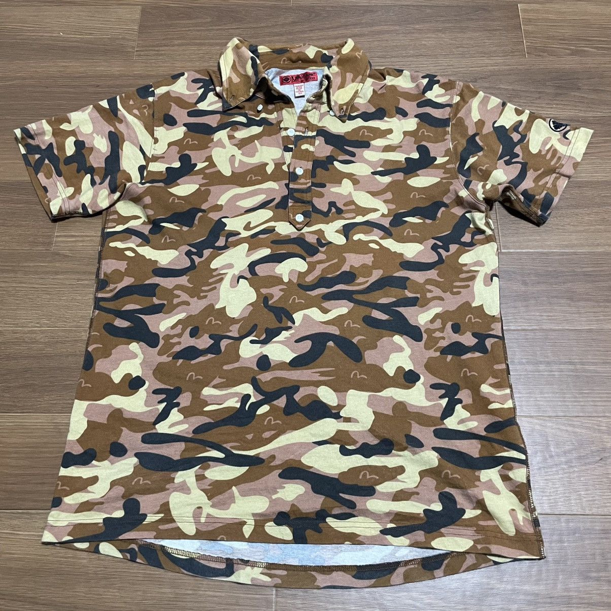 Yamane Evisu camouflage button up polos size 40
