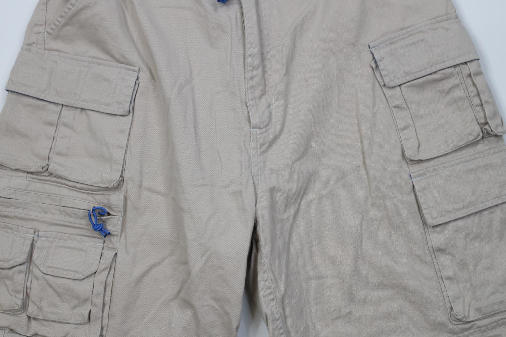 Vintage Vintage 90s Y2K Streetwear Belted Cargo Shorts Beige Cotton Size US 34 / EU 50 - 3 Thumbnail