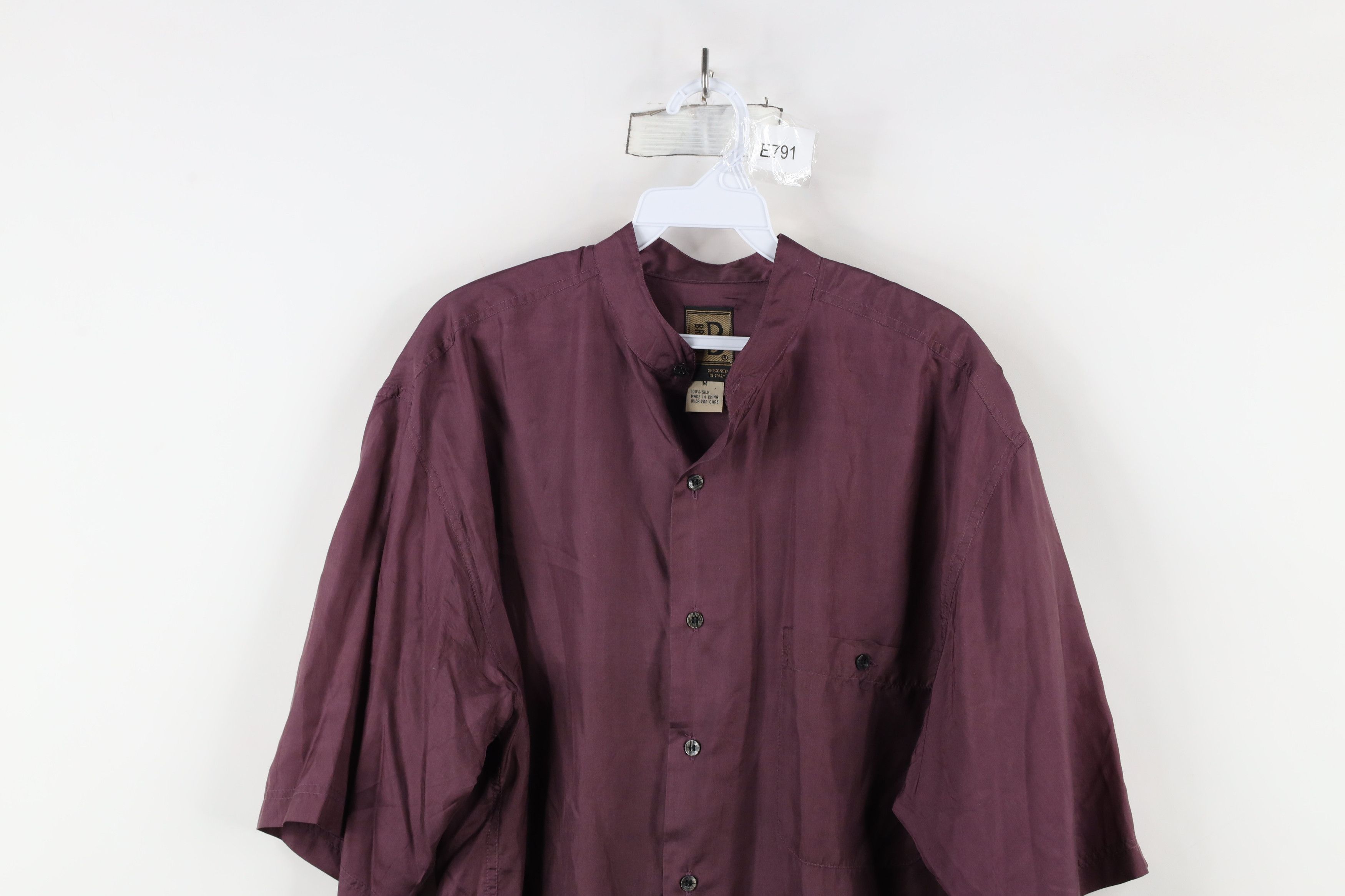 Vintage Vintage 90s Streetwear Band Collar Short Sleeve Button Shirt Size US M / EU 48-50 / 2 - 2 Thumbnail