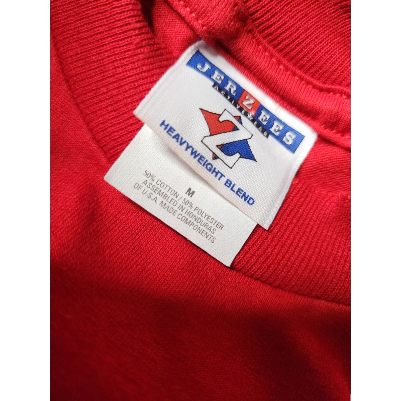 Fruit Of The Loom Vintage 90s Fruit of the Loom M Patchwork Heart T-Shirt Women’s Red Casual Size M / US 6-8 / IT 42-44 - 5 Thumbnail