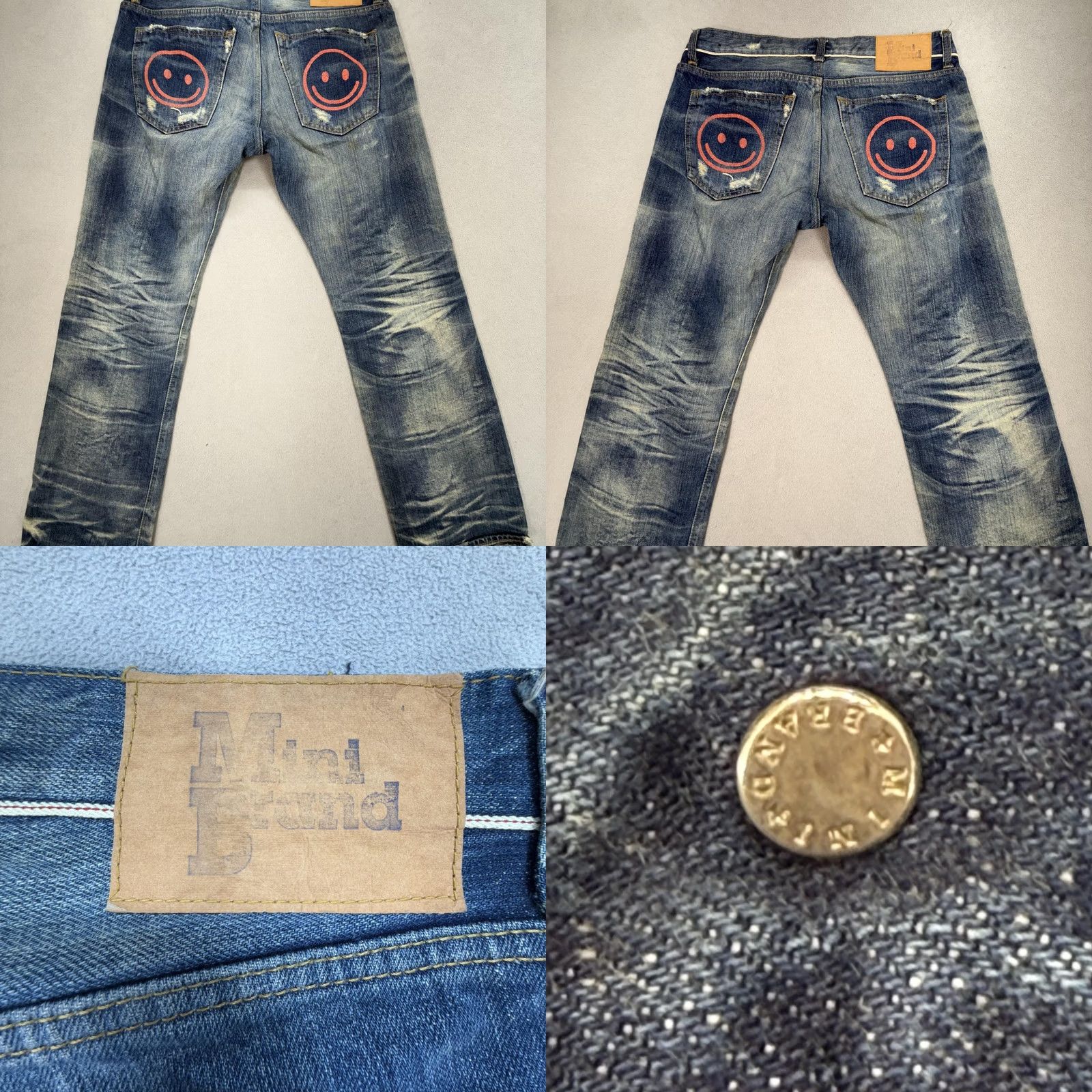 J Brand Mini Brand Jeans Mens Straight 34x30 Blue 5-Pocket Zip Fly Denim Vintage-Influenced Whiskers Honeycomb Distressed Size US 34 / EU 50 - 9 Thumbnail